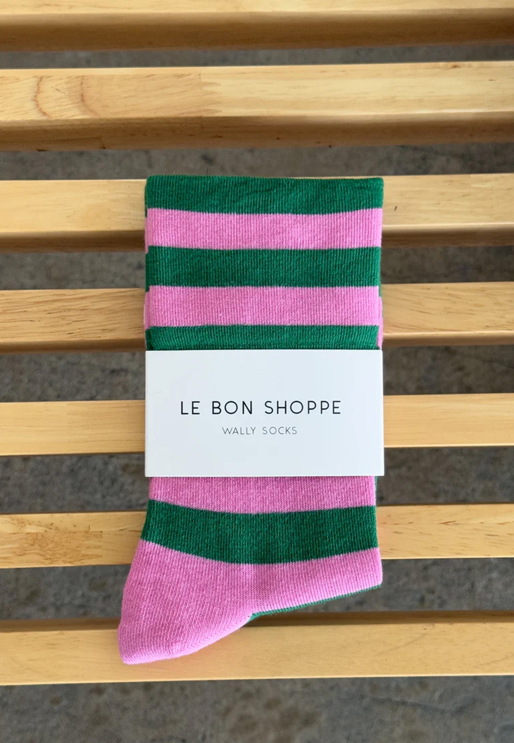Wally Socks - Wide/Pink Green