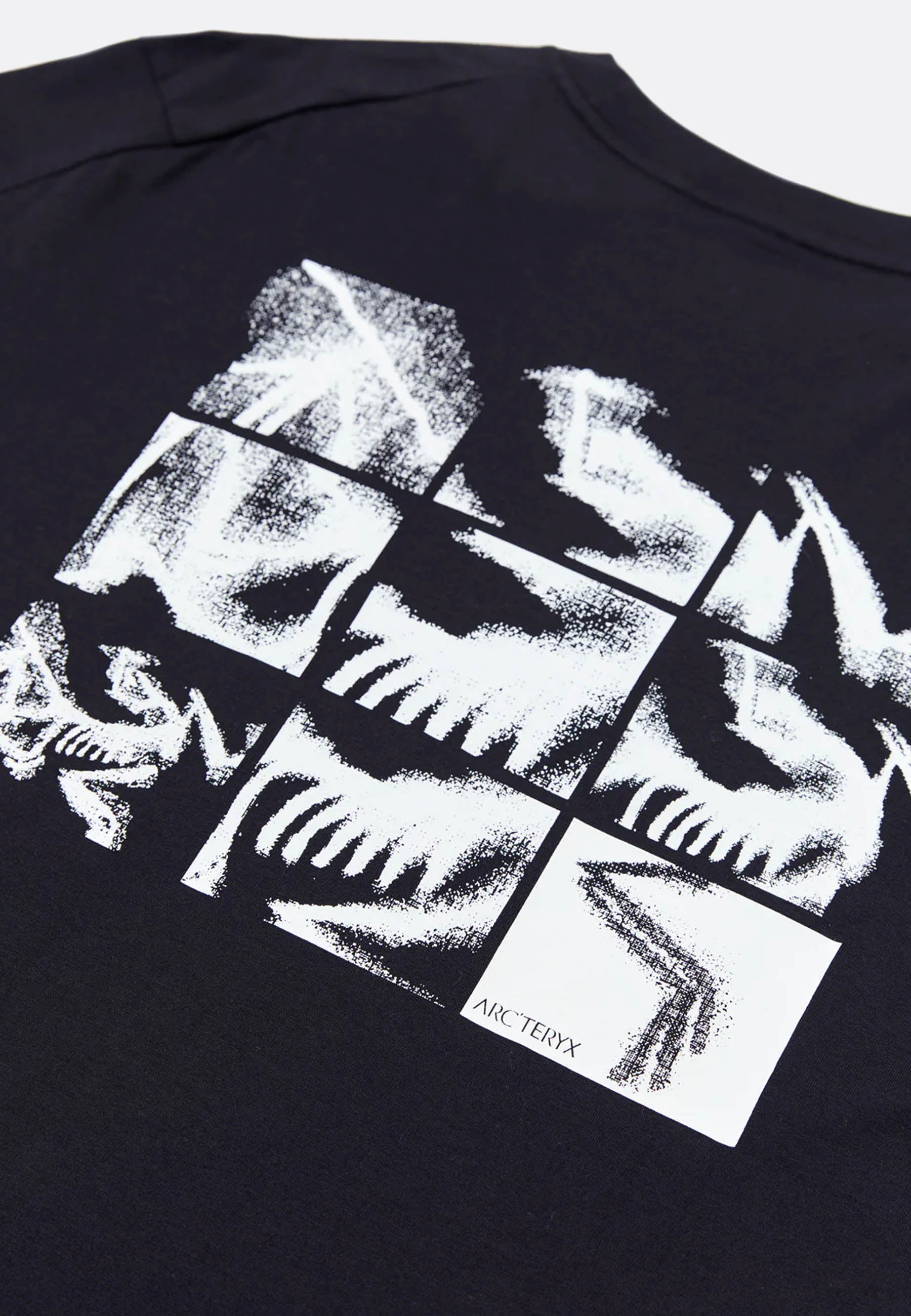 Kragg Supima Bird Tile LS Shirt - Black/Arctic Silk