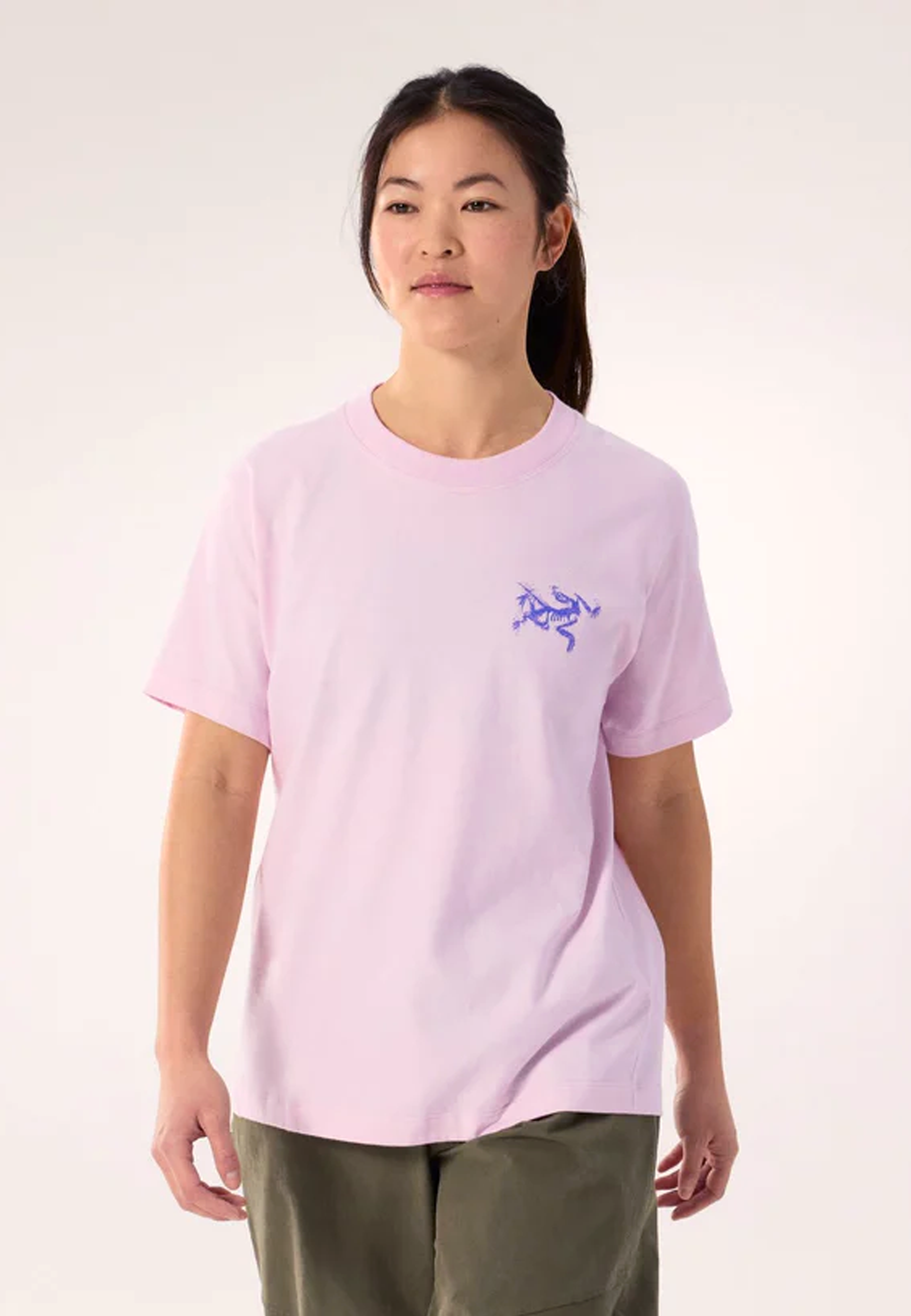 Women's Kragg Cotton Bird Tile Crew T-Shirt - Pink Glow