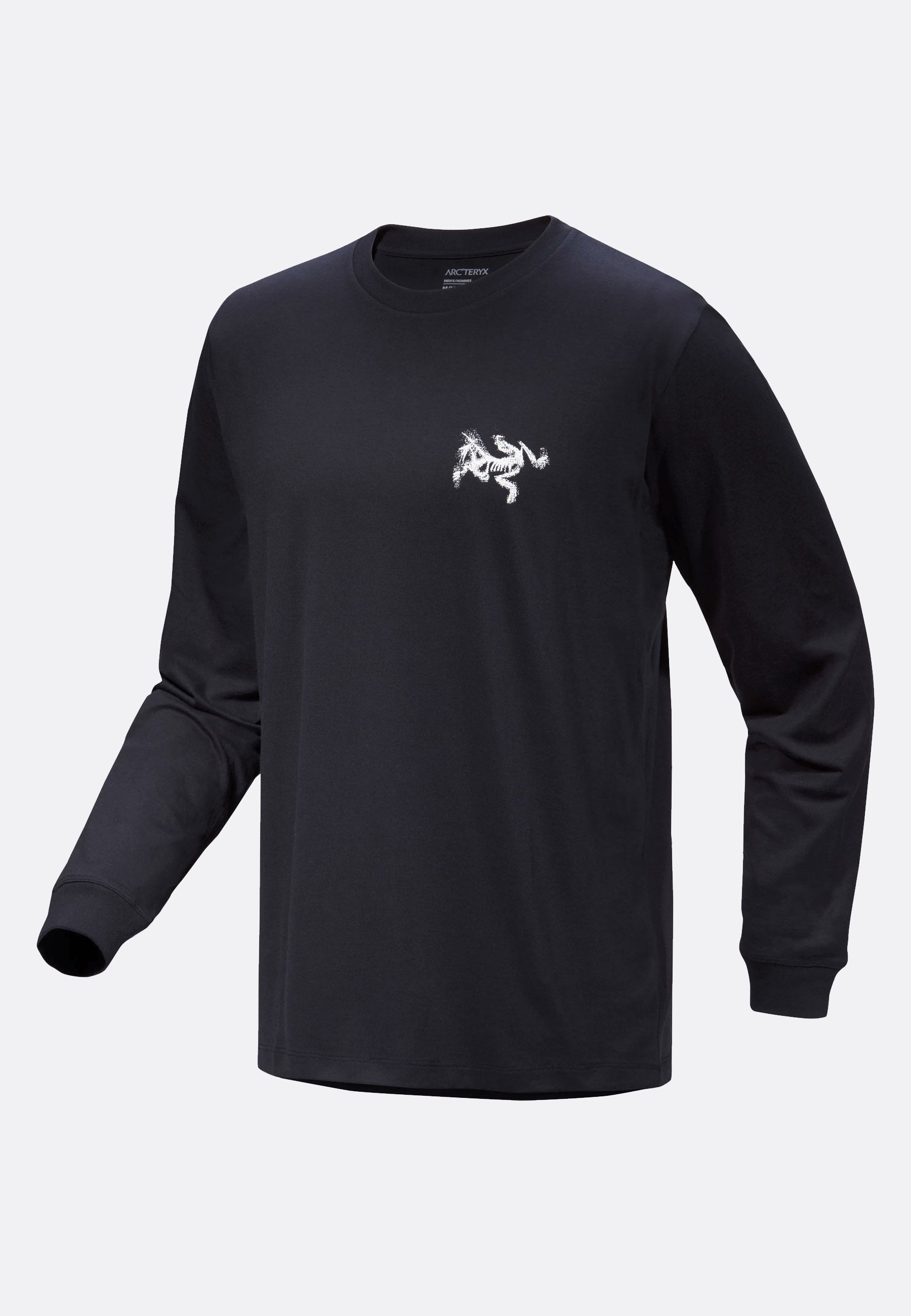 Kragg Supima Bird Tile LS Shirt - Black/Arctic Silk