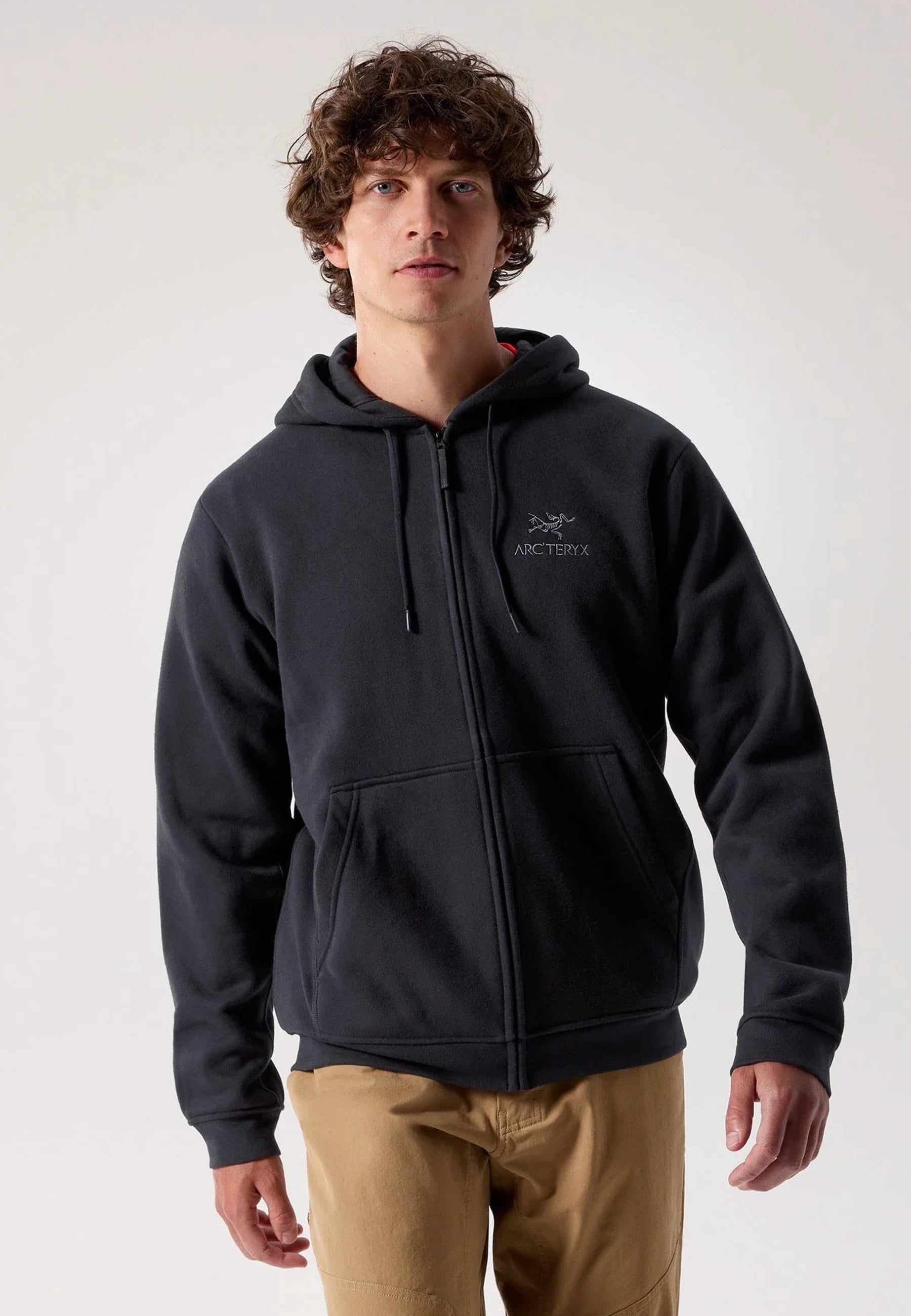 Emblem Fleece Full Zip Hoody - Black