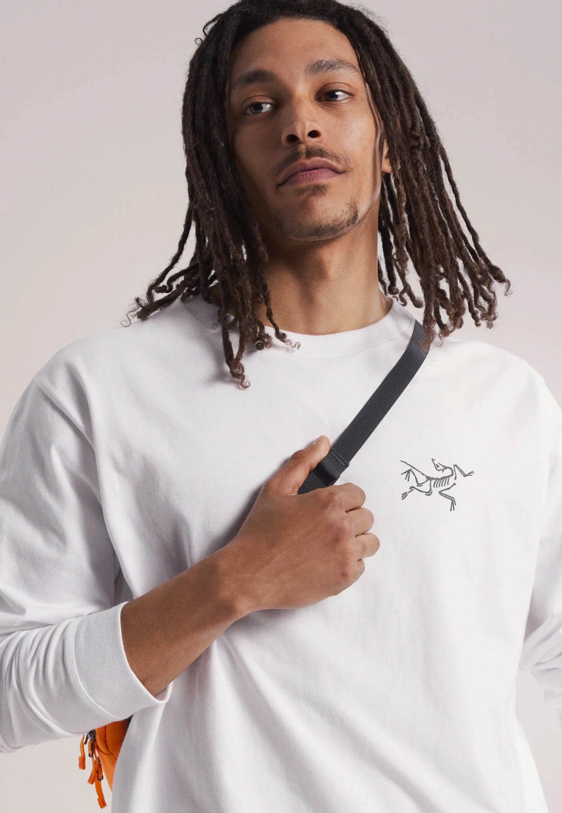 Kragg Cotton LS T-shirt - White Light/Black