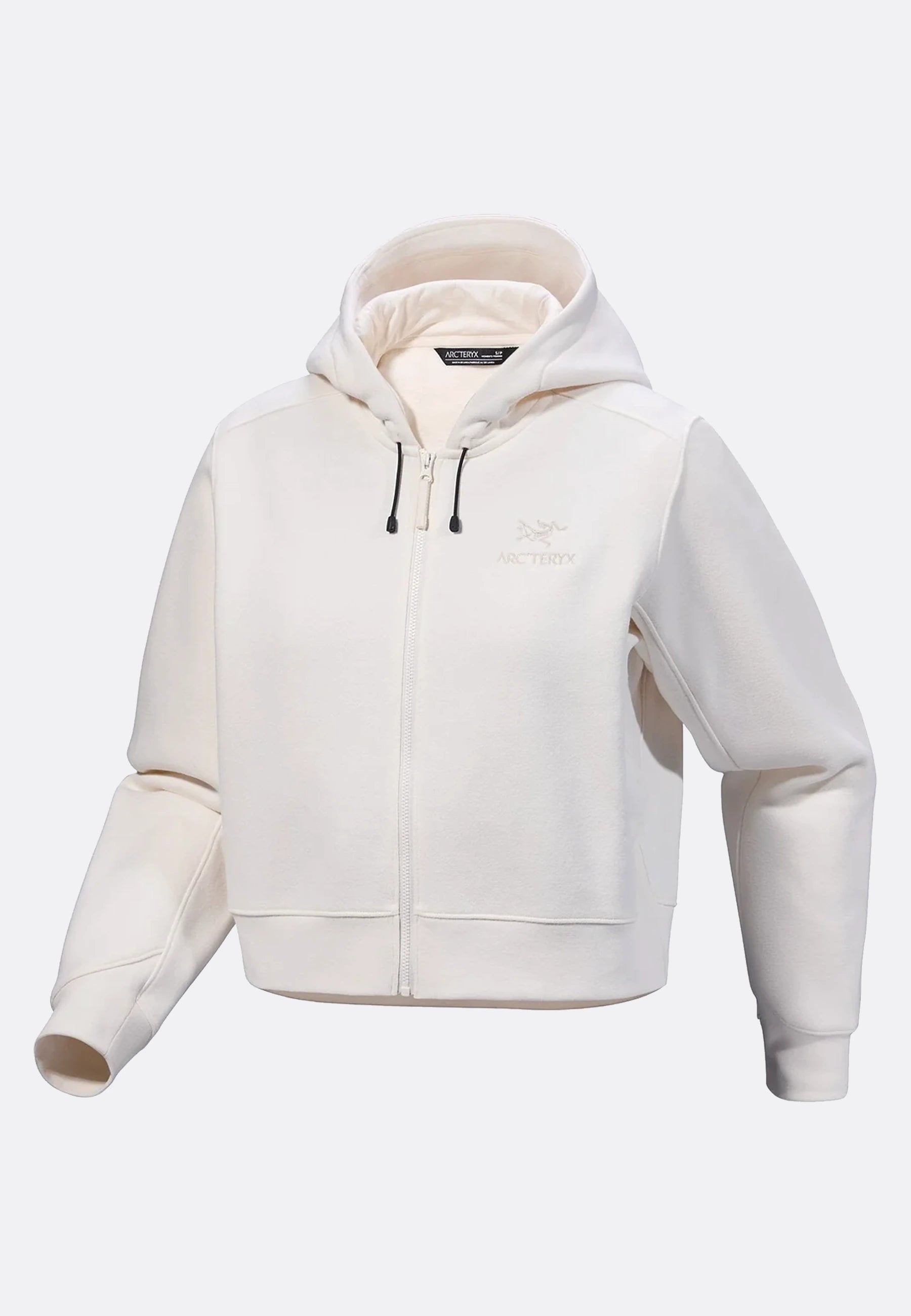 Women's Emblem Fleece Full Zip Crop Hoody - Arctic Silk