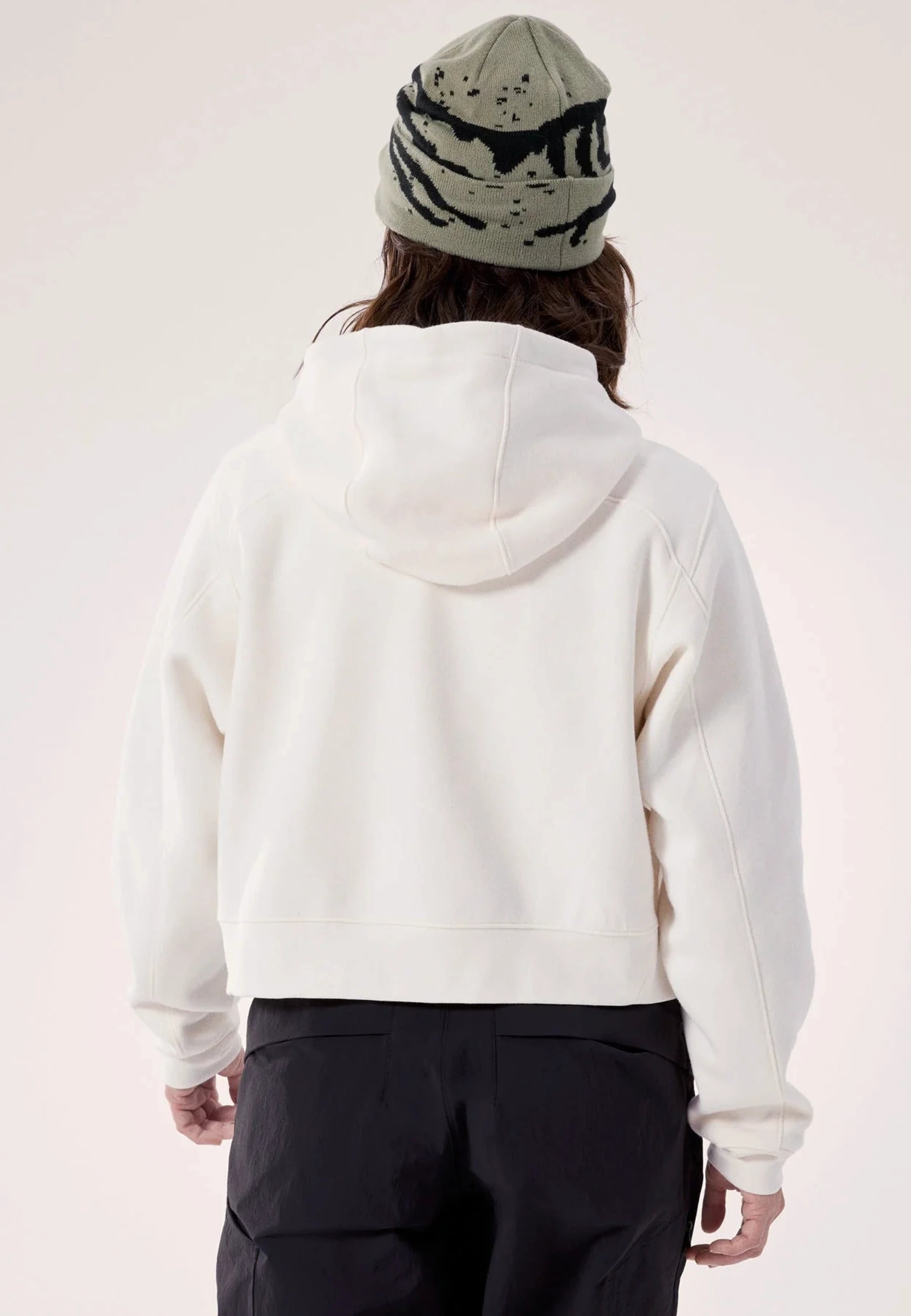 Women's Emblem Fleece Full Zip Crop Hoody - Arctic Silk