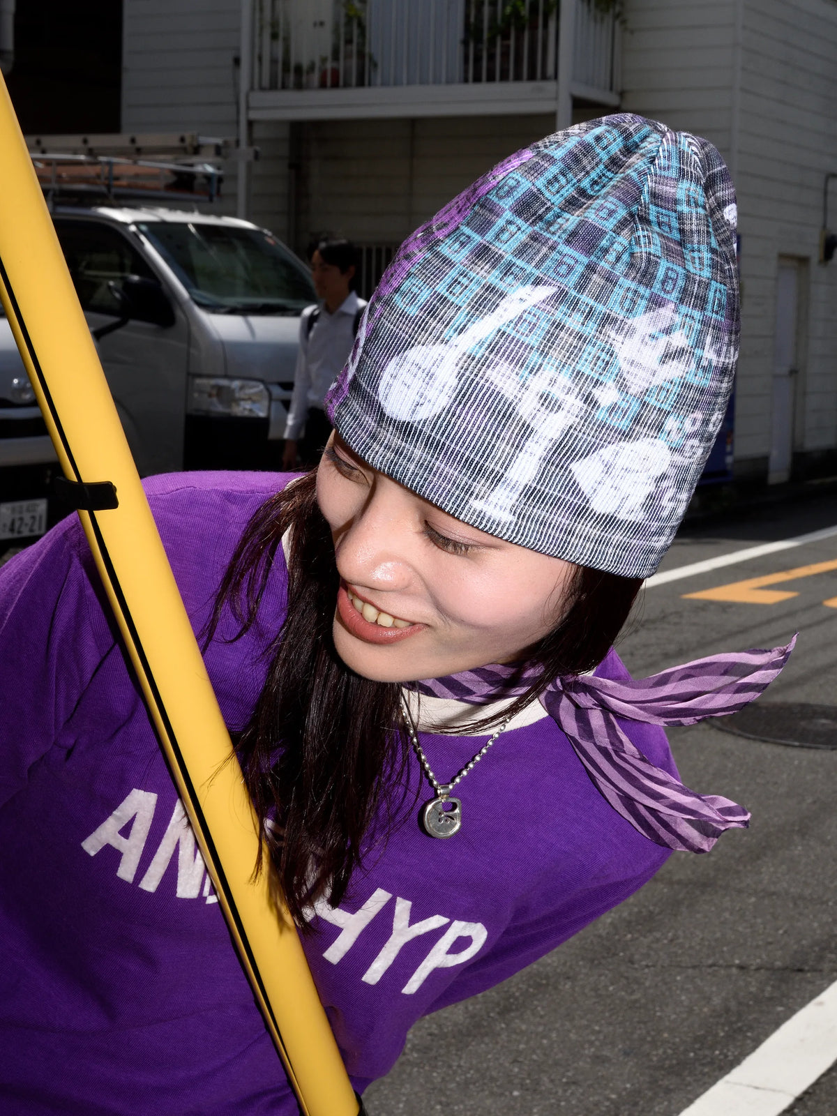 LEO GON'DO Plaid Beanie - Grey