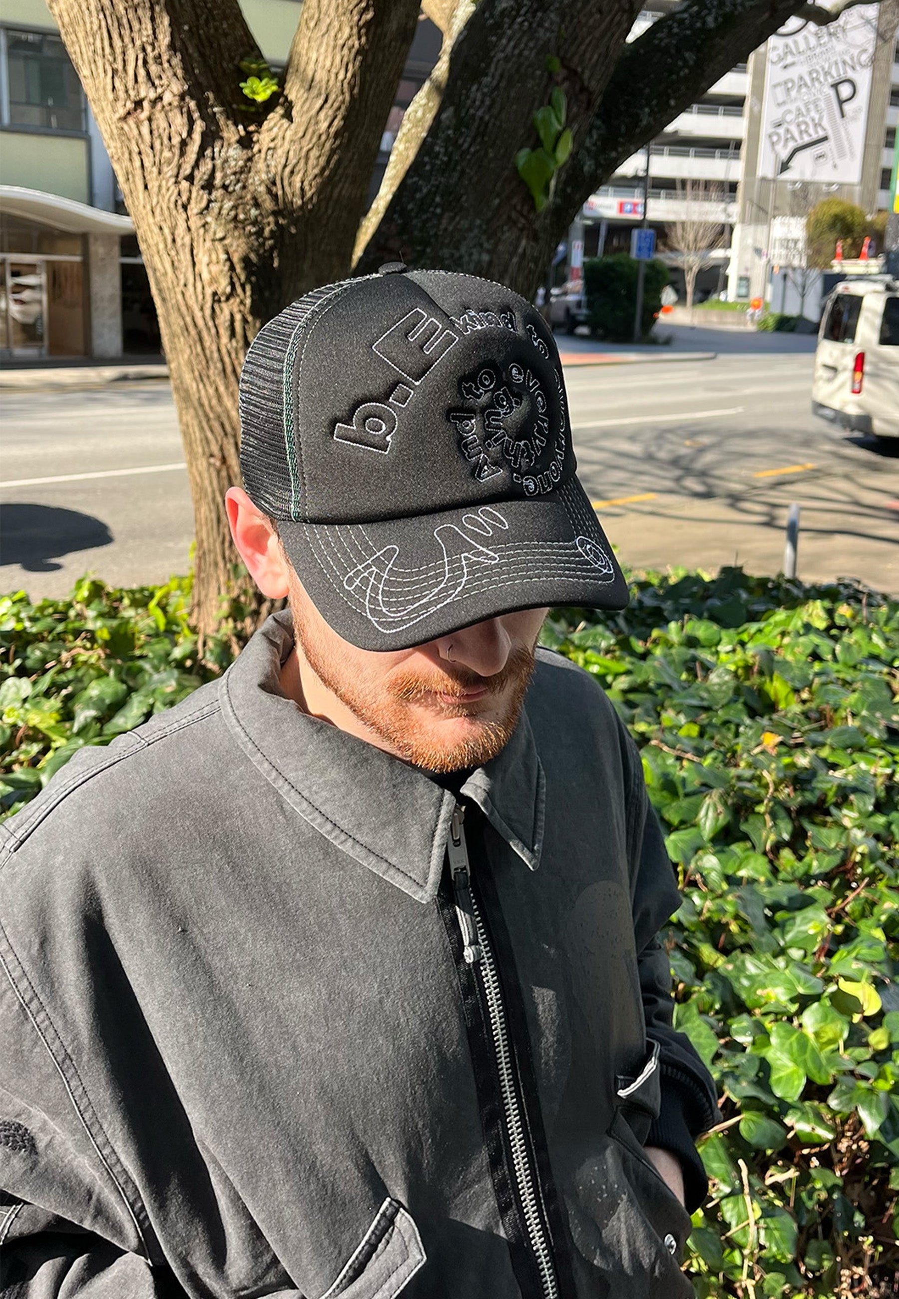 b.i. Foam Trucker Hat - Black
