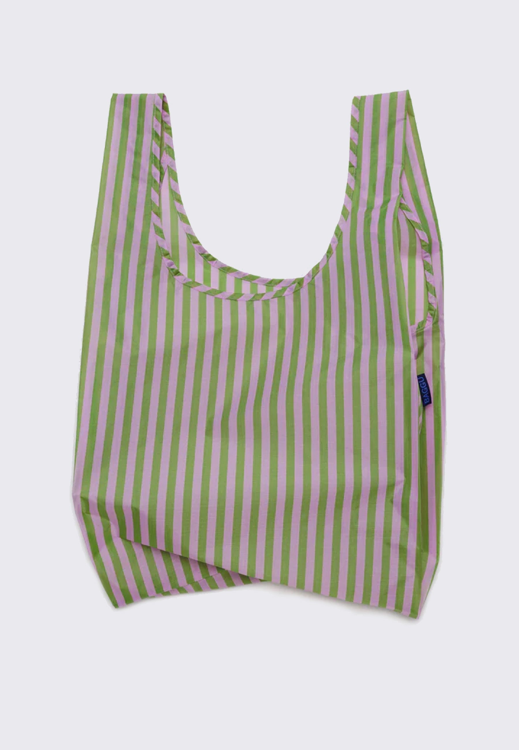 Standard Baggu - Avocado Candy Stripe