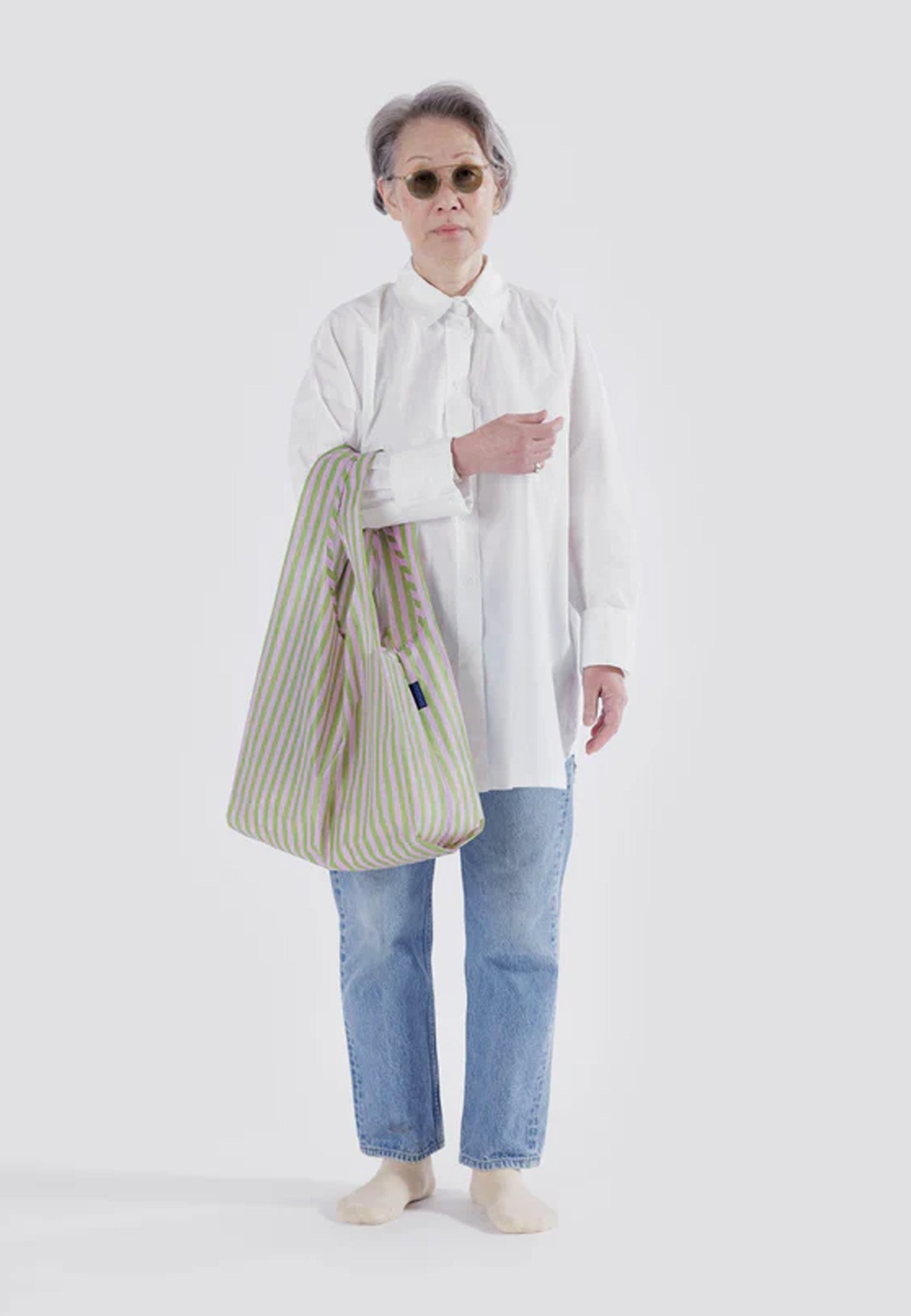 Standard Baggu - Avocado Candy Stripe