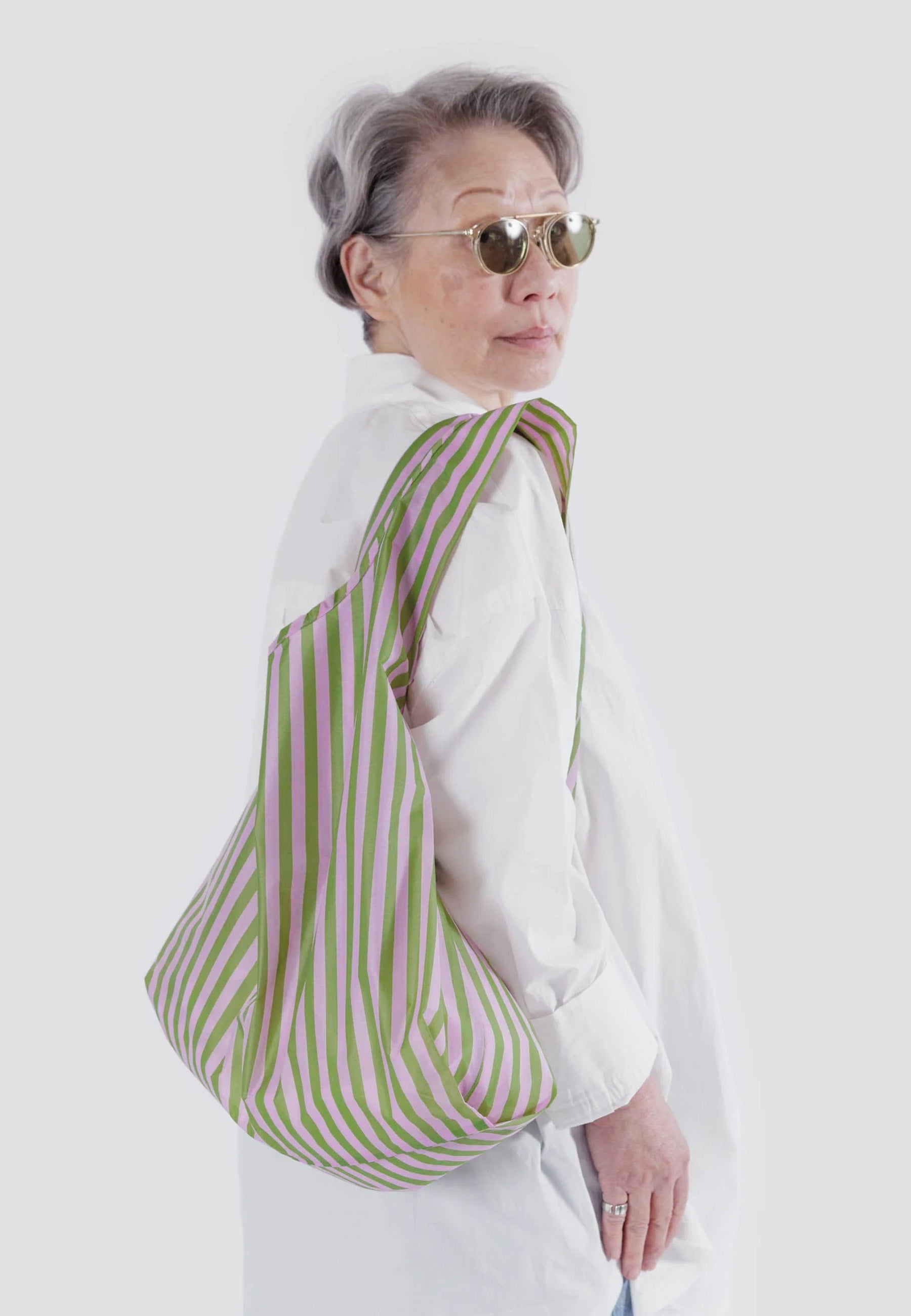 Standard Baggu - Avocado Candy Stripe