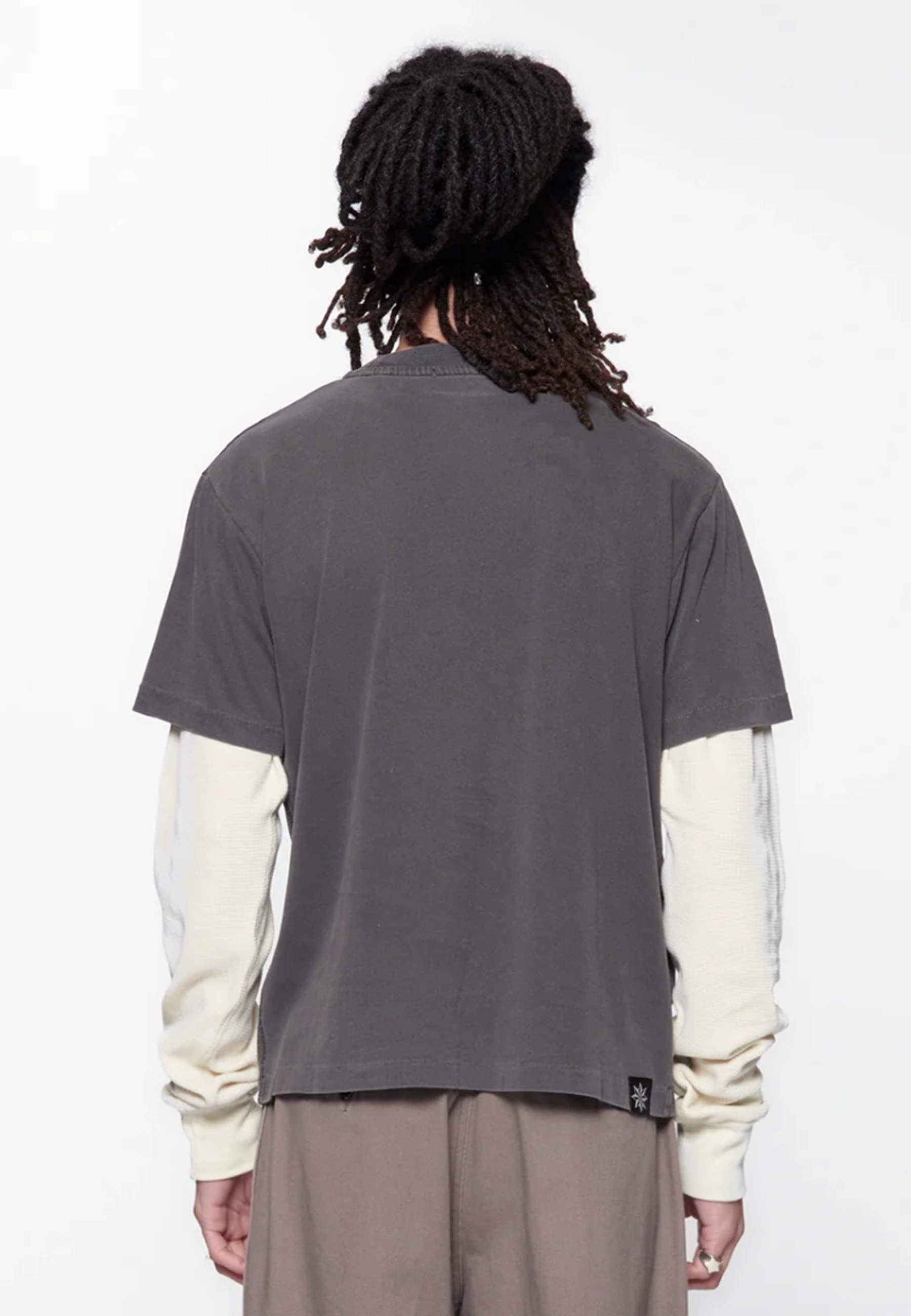Tide Double T-Shirt - Charcoal/Bone