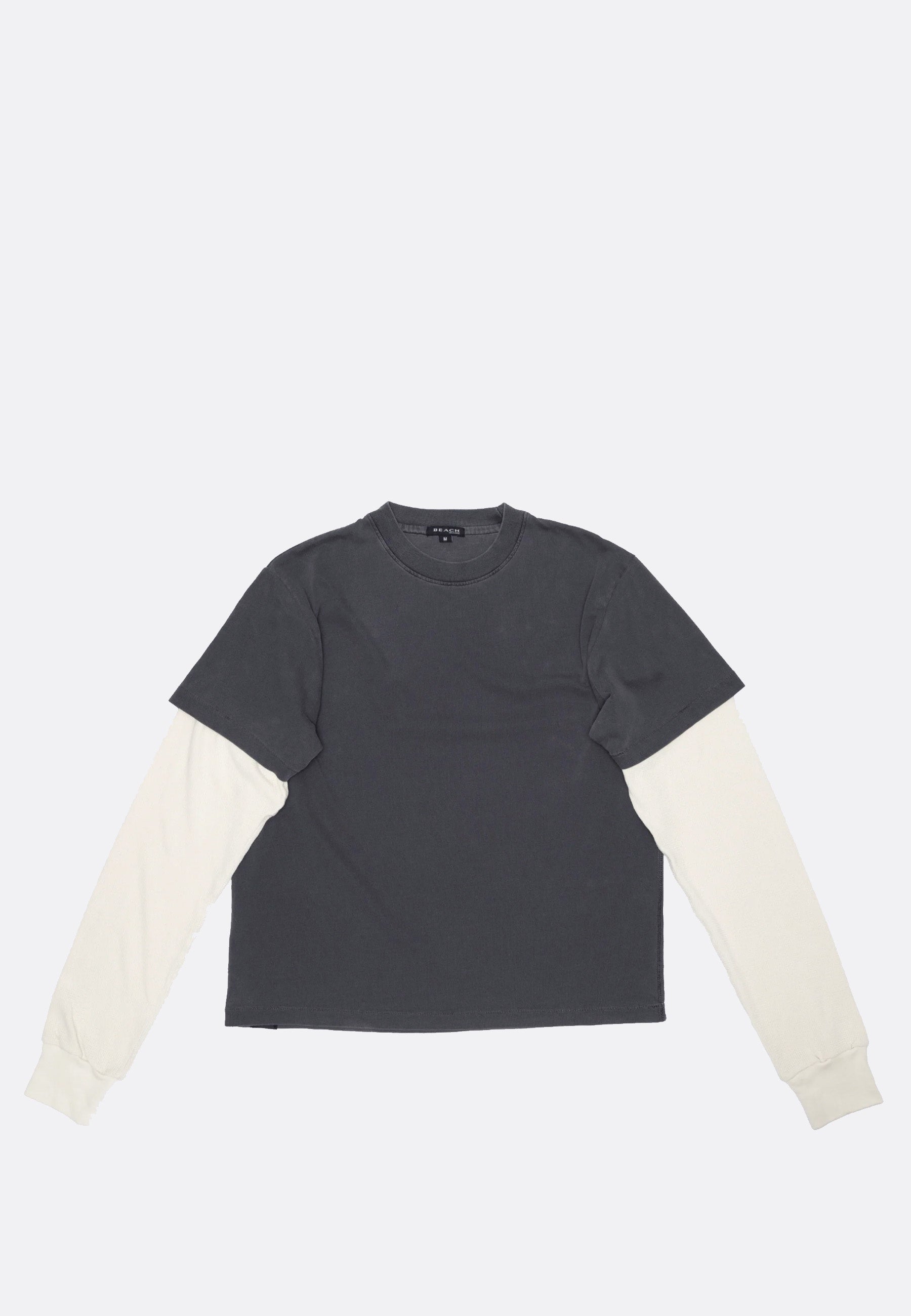 Tide Double T-Shirt - Charcoal/Bone