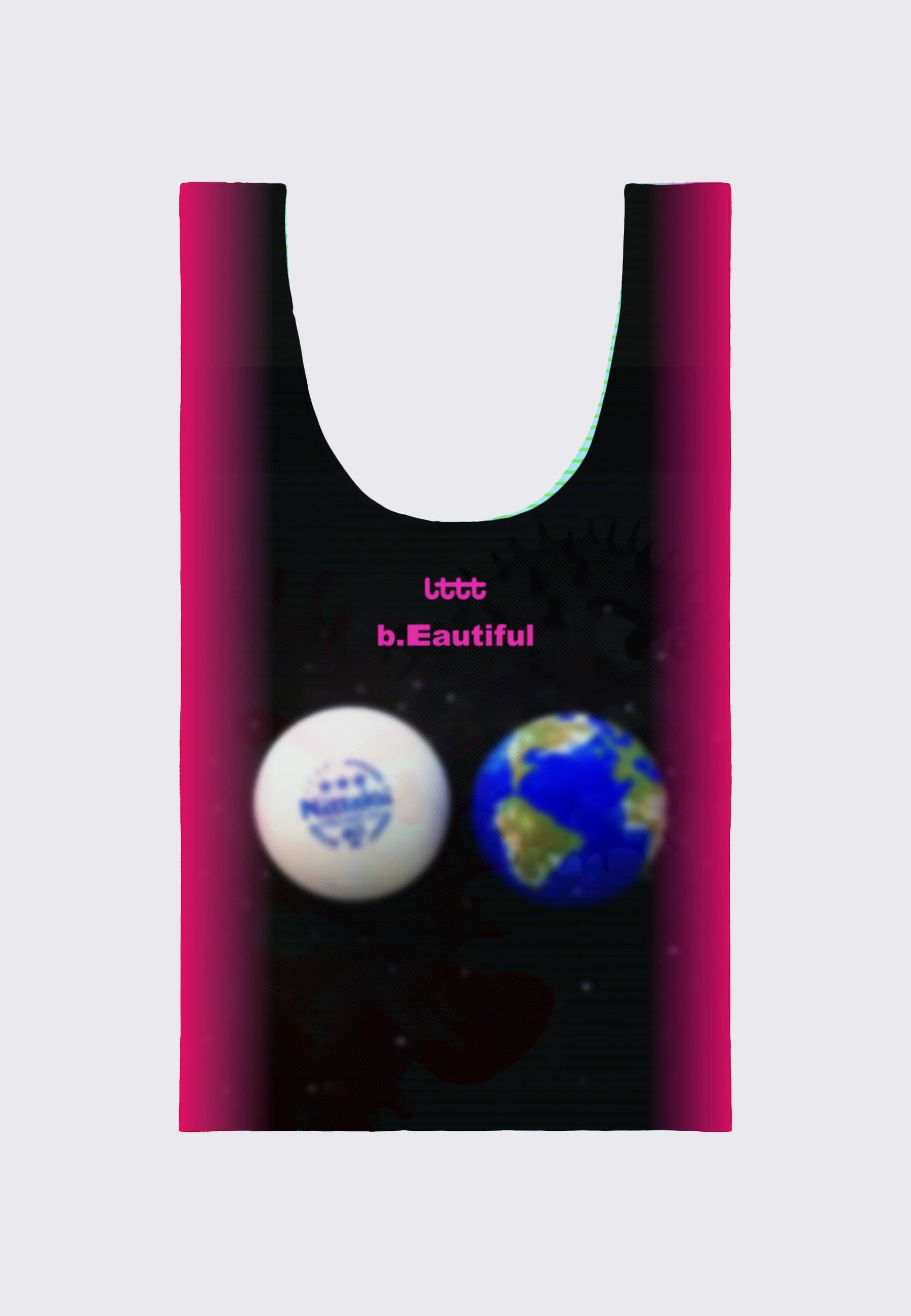 b.Eautiful x LTTT Globe Reusable Bag XL - Black/Green