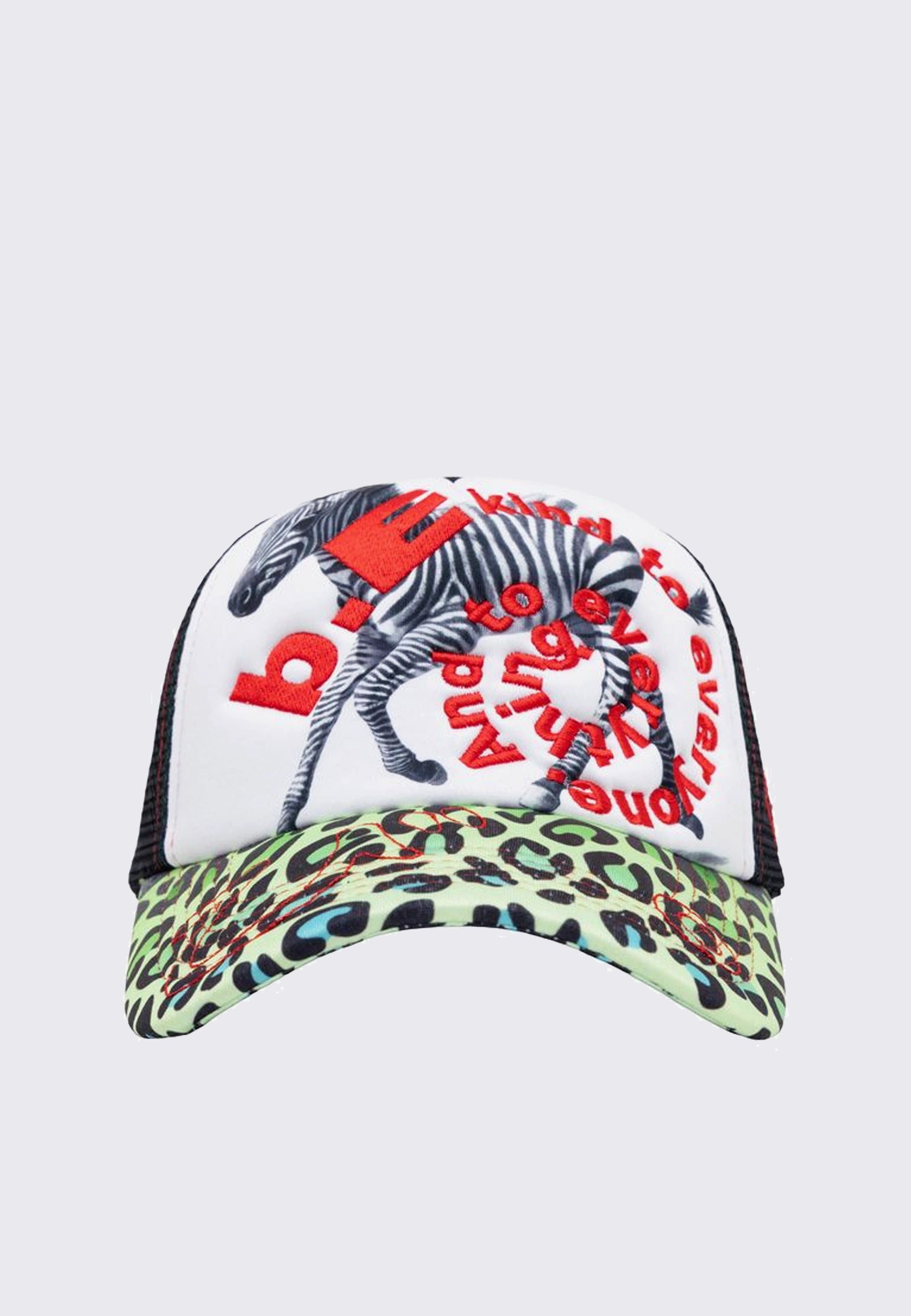 Biyu Hat - Red Plaid/Zebra