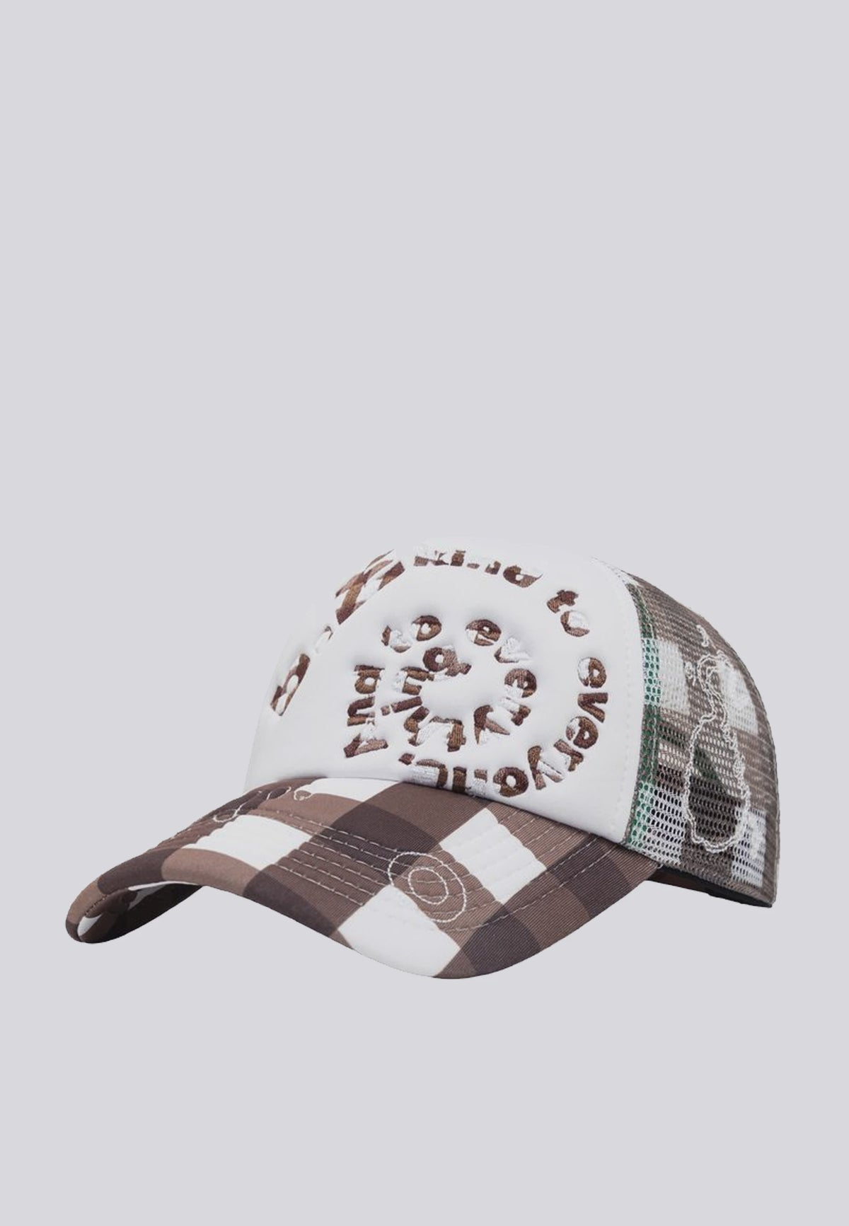 B.i Foam Trucker Hat - Brown Checker