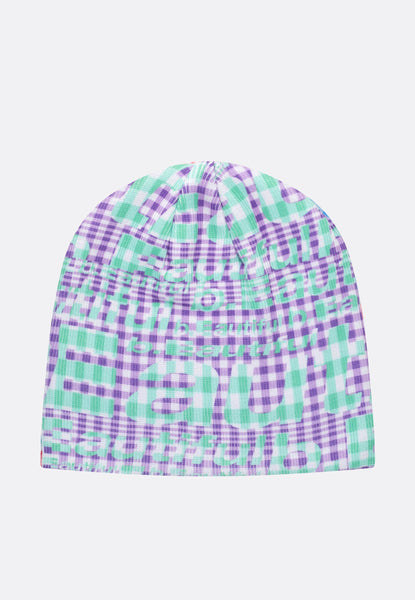 b.Eautiful | Buy Mix Checker Beanie - Purple/Blue online | Good As b.Eautiful | Buy Mix Checker Beanie - Purple/Blue online | Good As