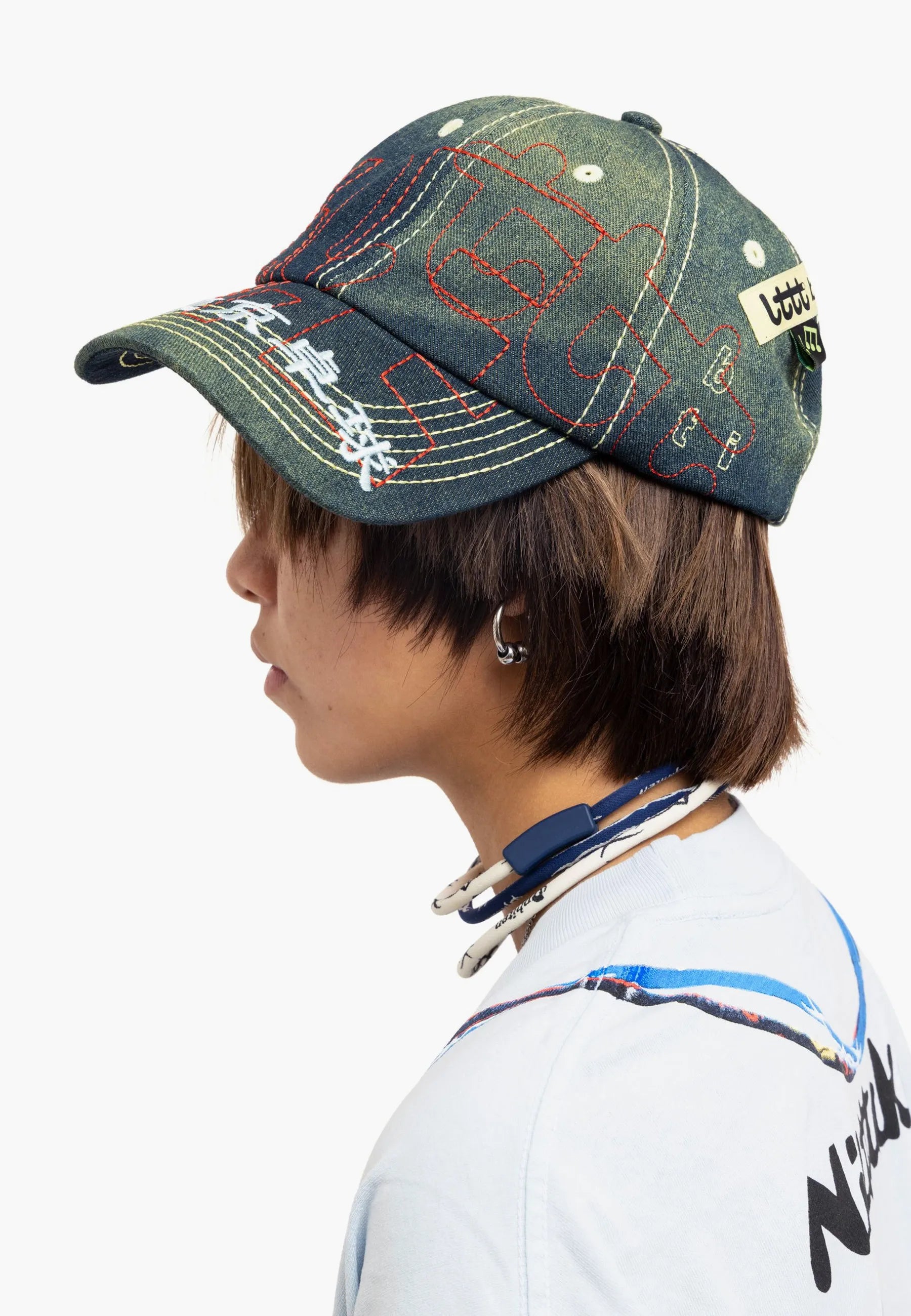 b.Eautiful x LTTT Vapor Hat - Fade Denim/Red