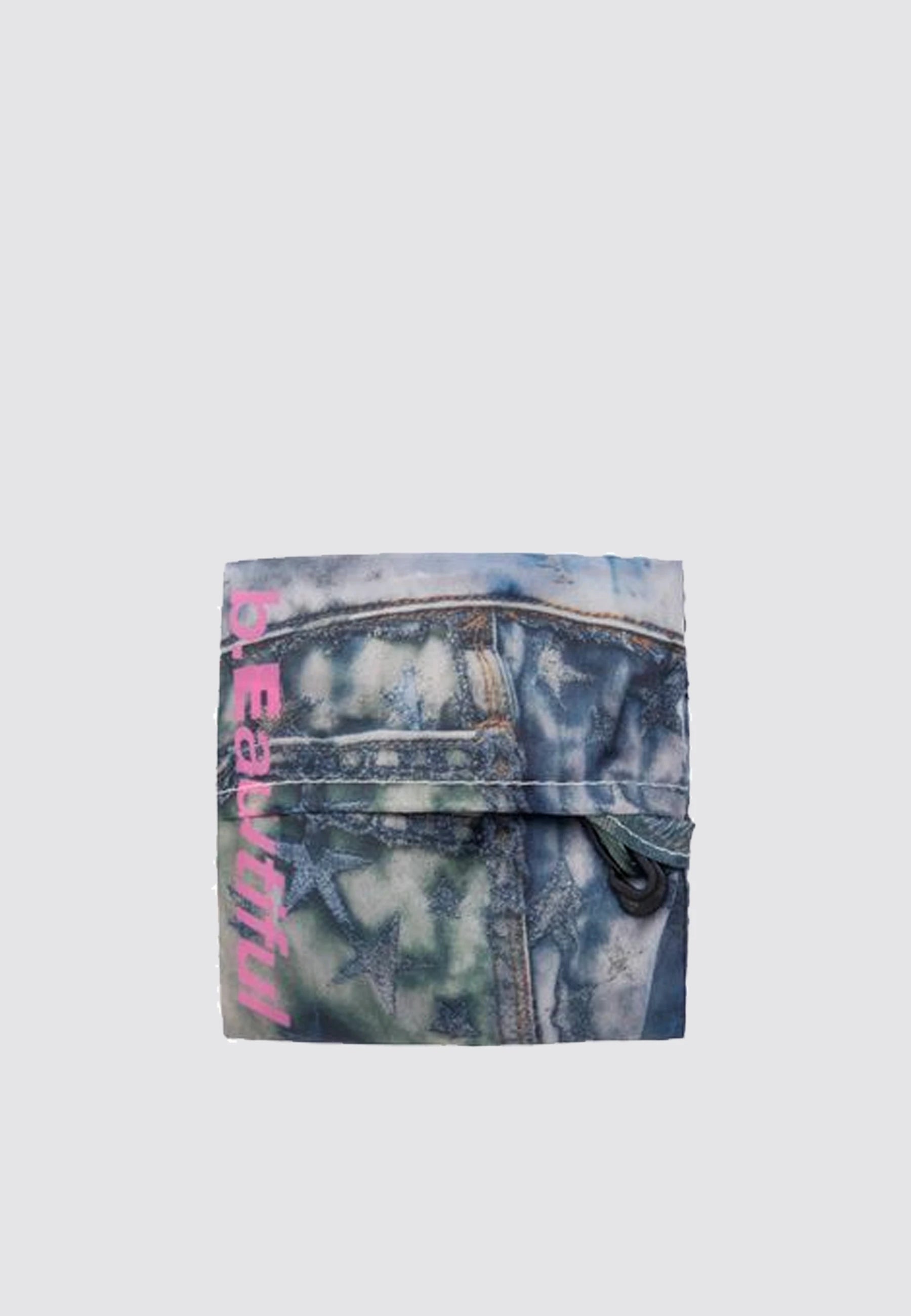 Star Denim Reusable Bag Mini - Grey/Pink