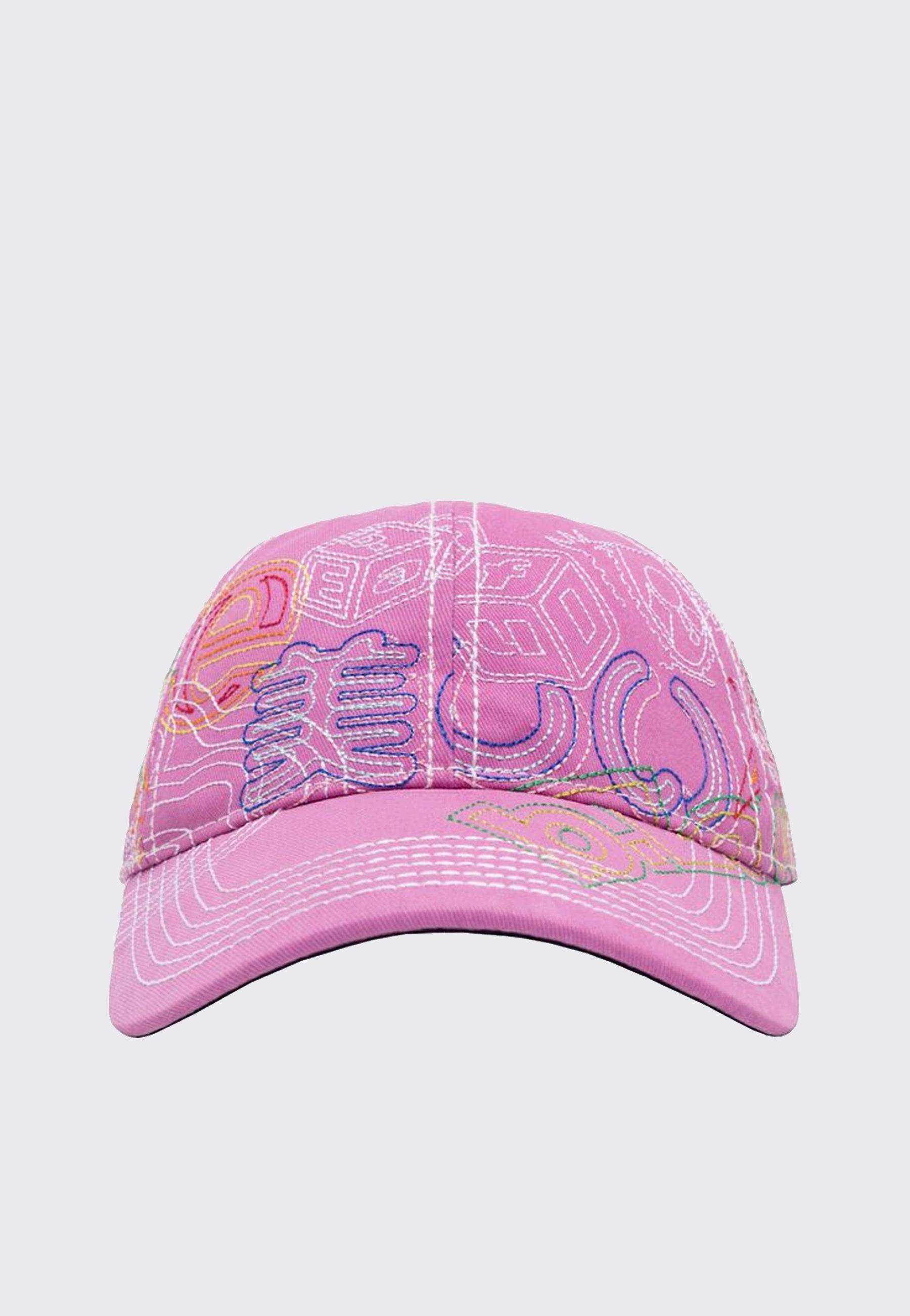 Stitch Mania 6 Panel Hat - Off Pink/Multi