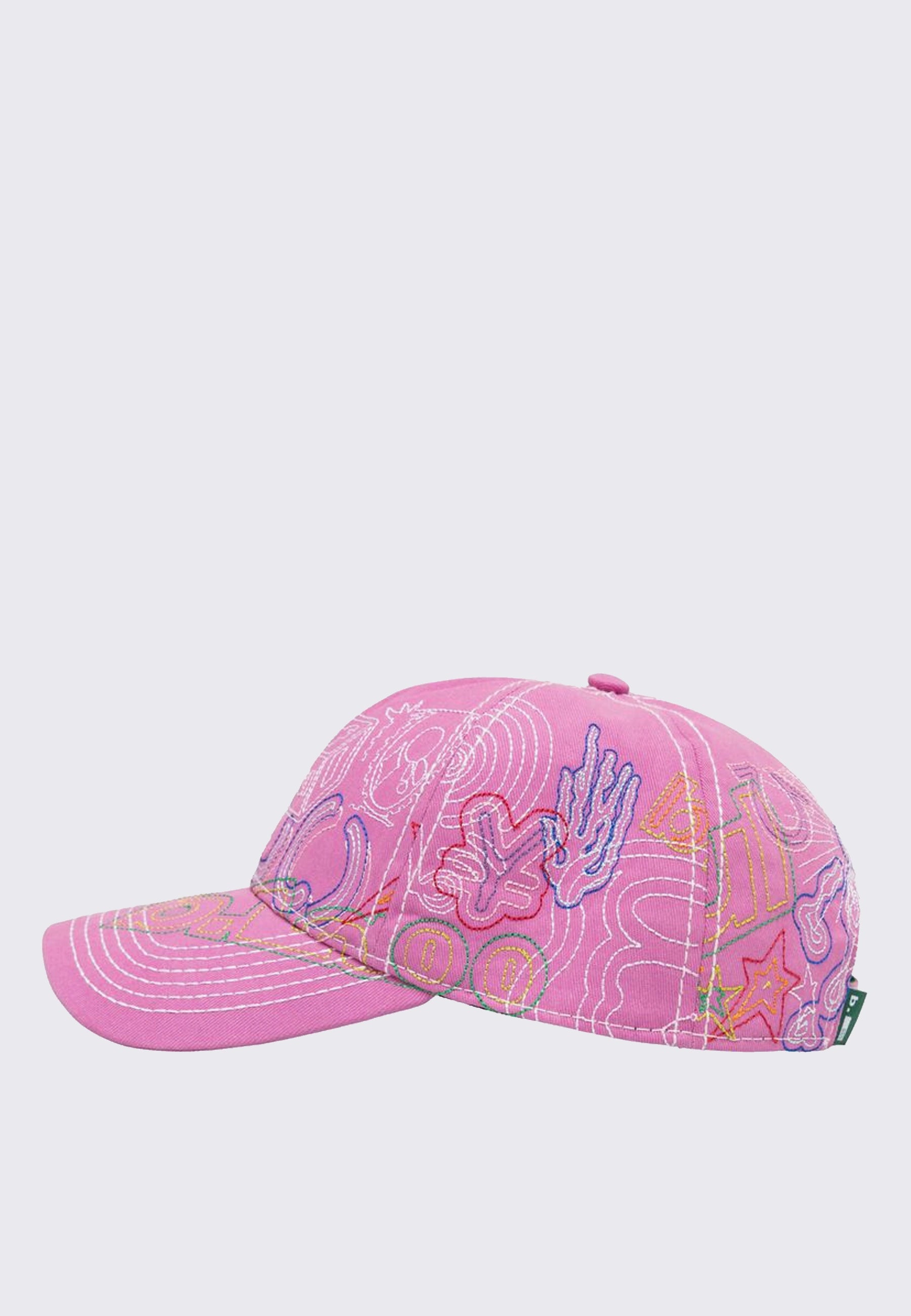 Stitch Mania 6 Panel Hat - Off Pink/Multi