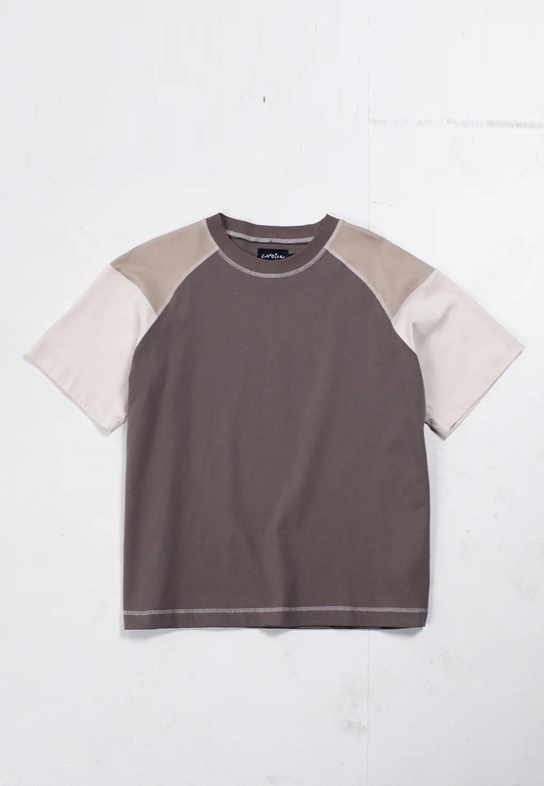 Repair Panelled T-shirt - Brown