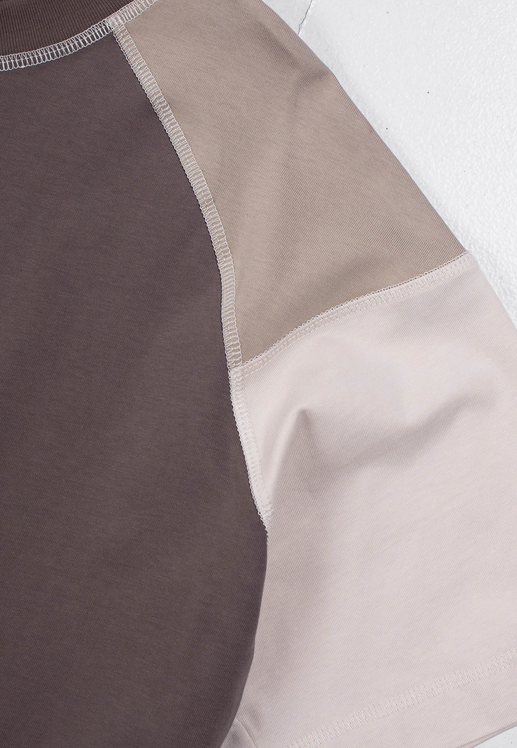 Repair Panelled T-shirt - Brown