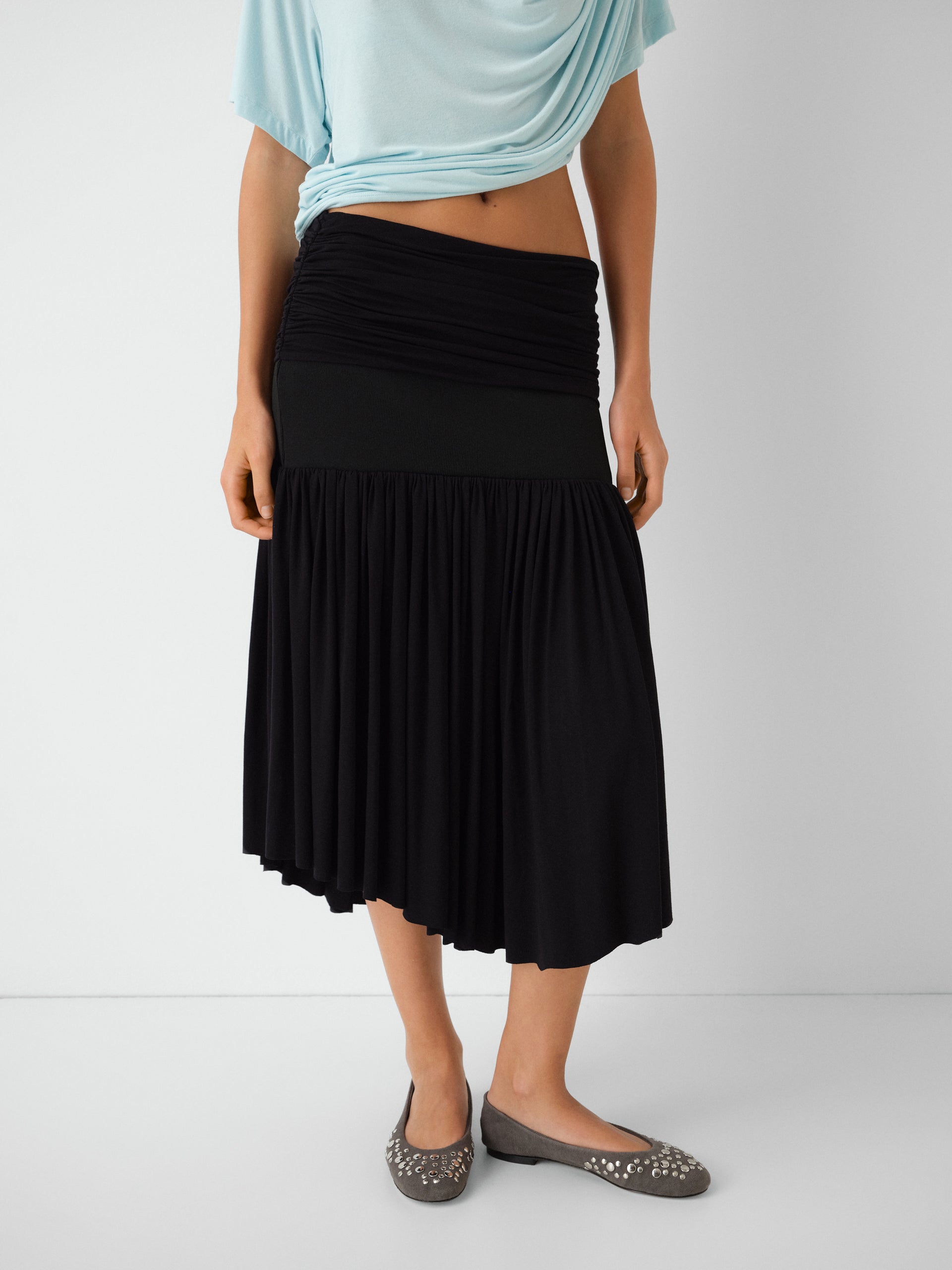 Carine Midi Skirt - Black