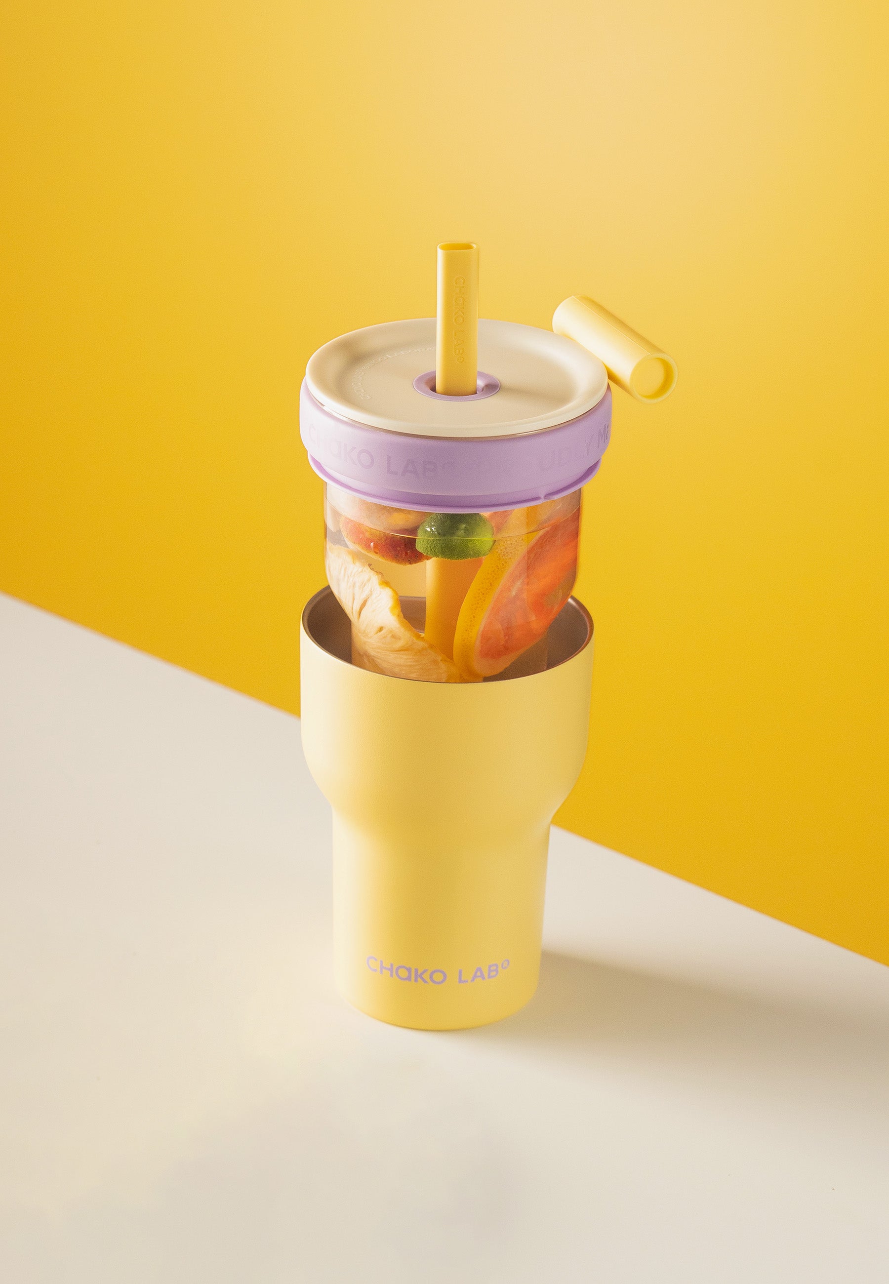 Dual Layer Tumbler - Yellow/Purple