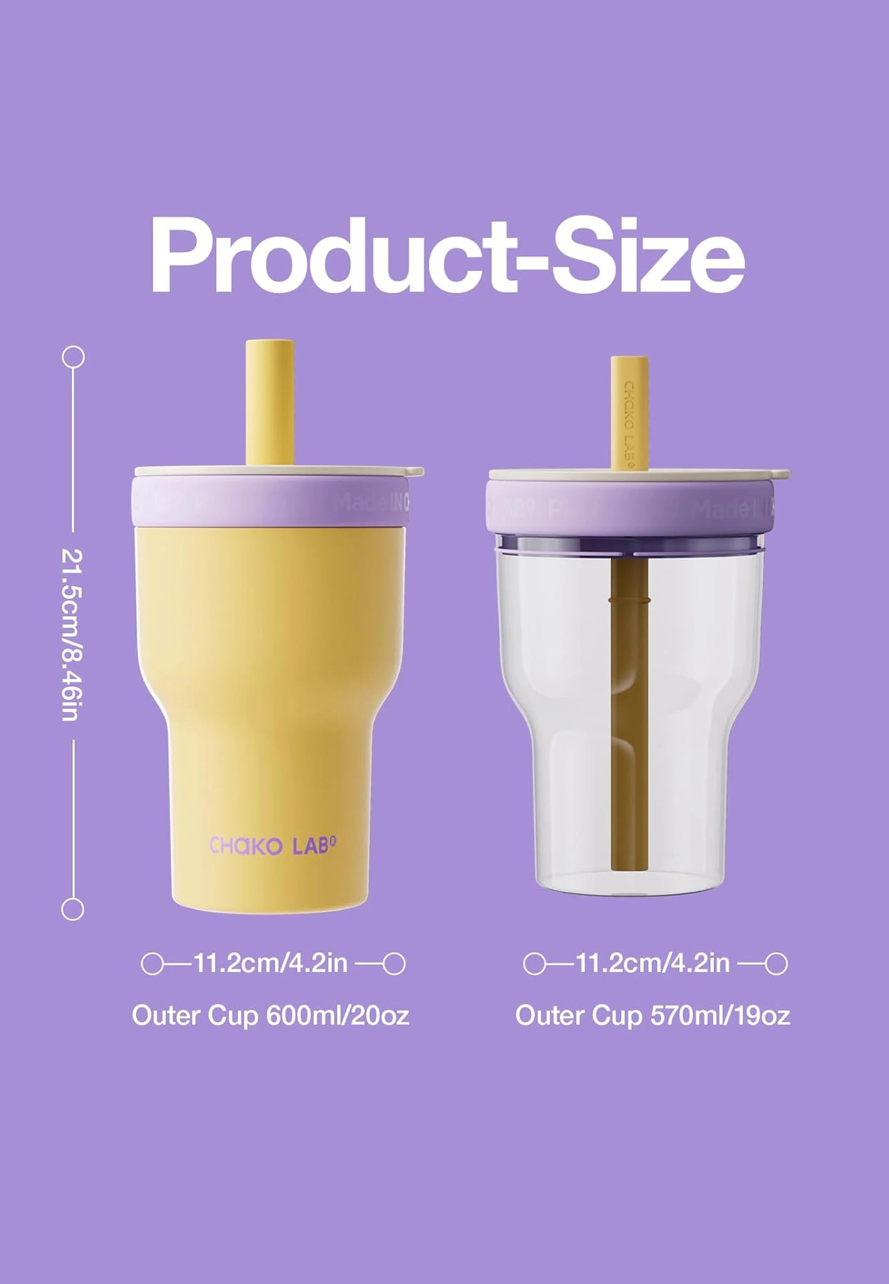 Dual Layer Tumbler - Yellow/Purple