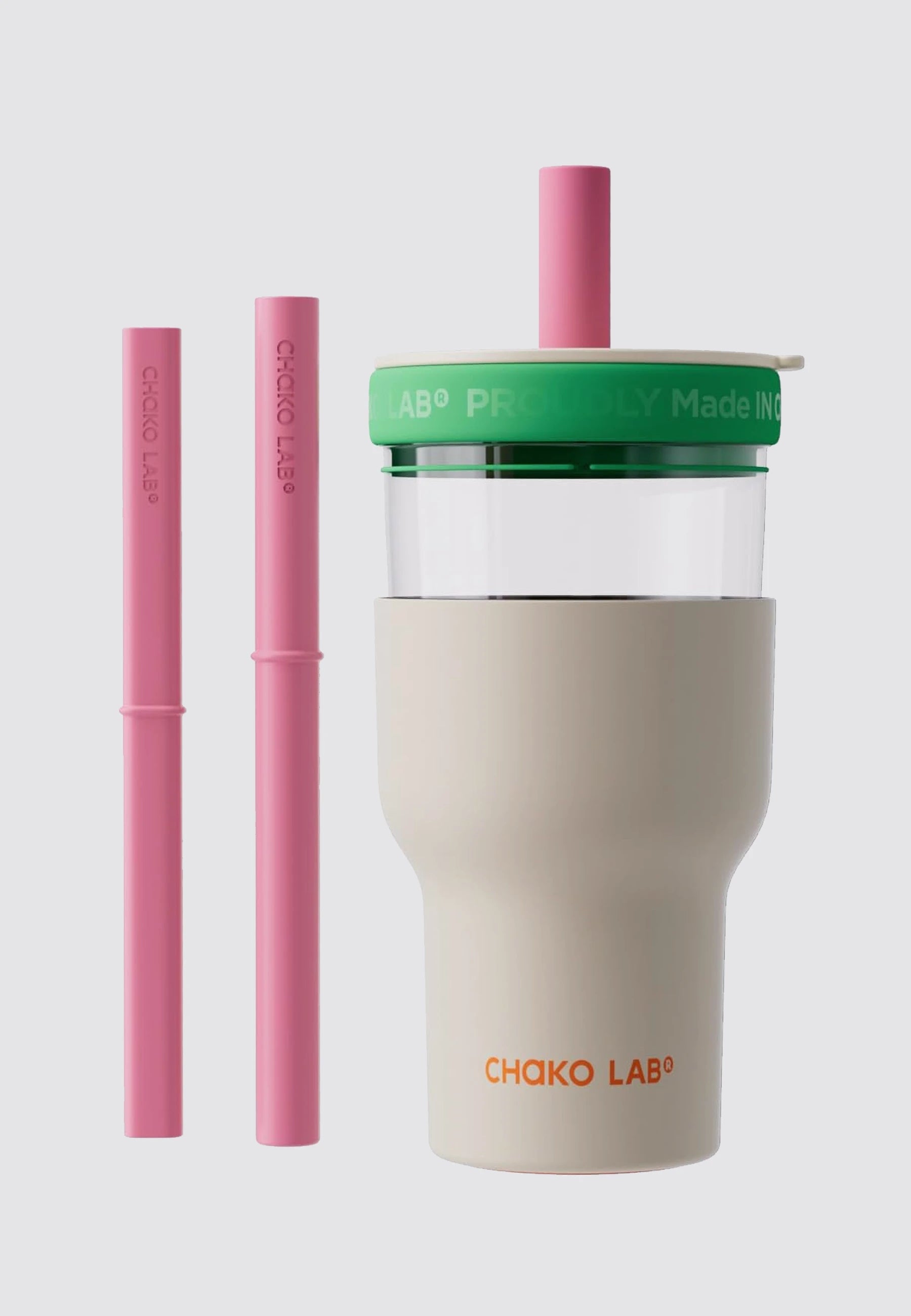 Dual Layer Tumbler - White/Green