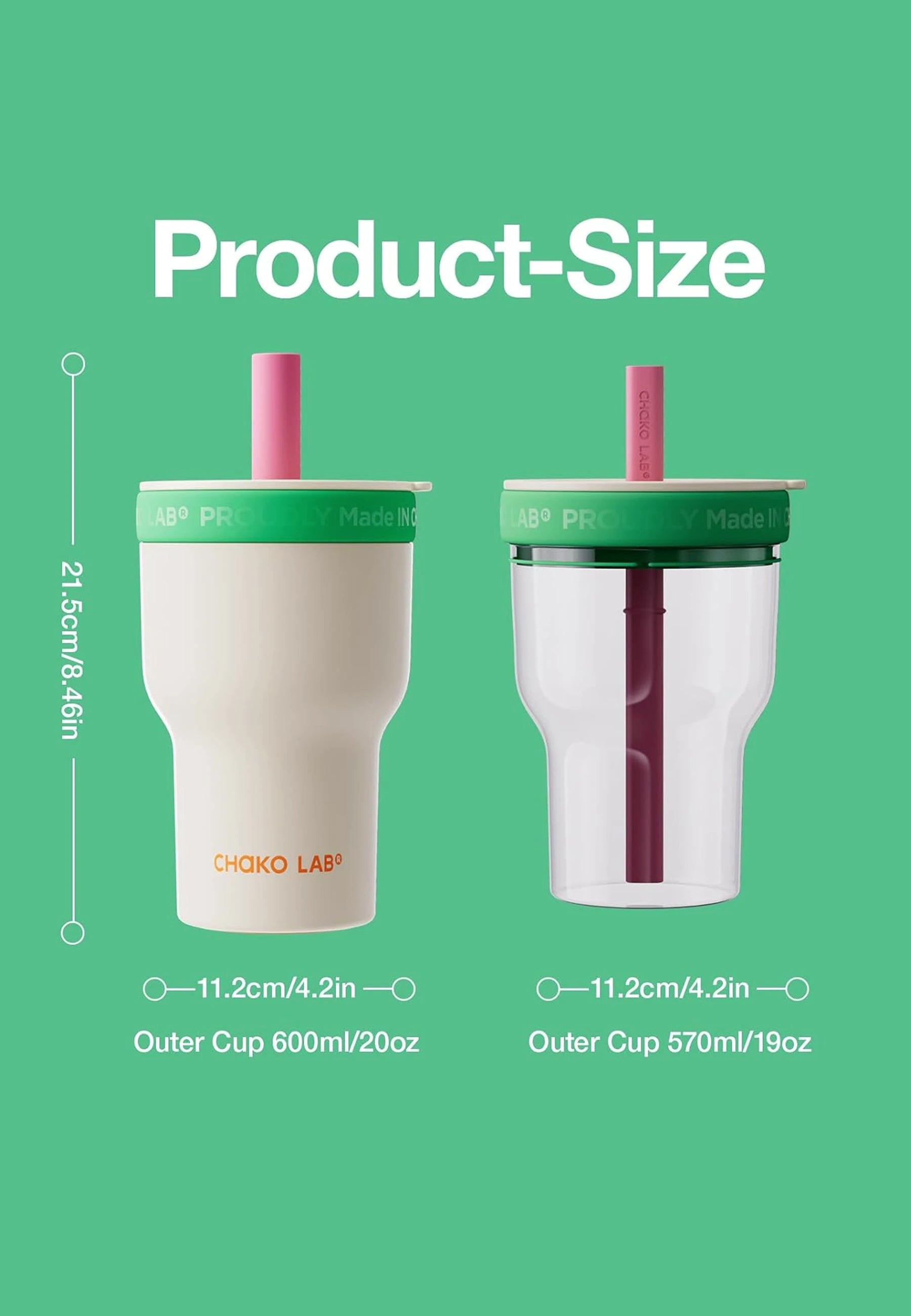 Dual Layer Tumbler - White/Green