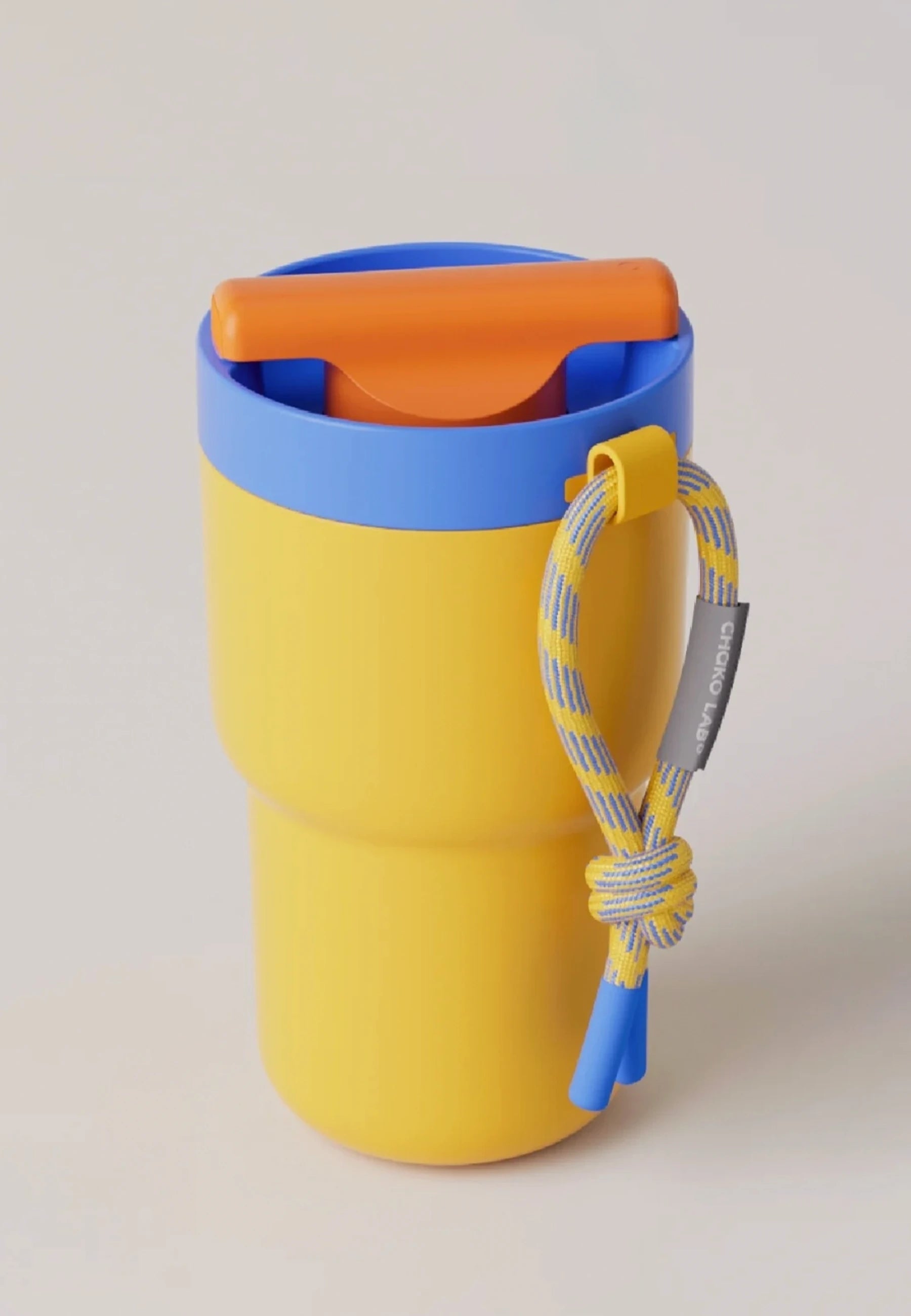 Twist Tumbler Braided Handle - Yellow/Blue