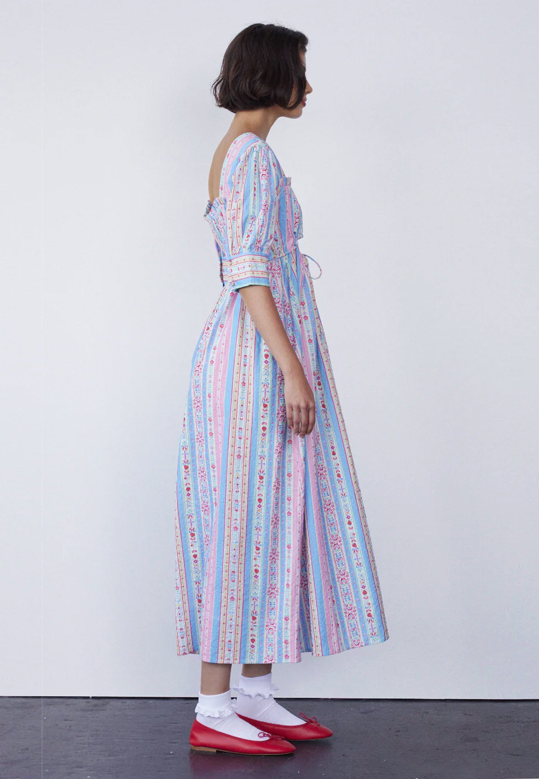 Cindy Midi Dress - Painted Stripe