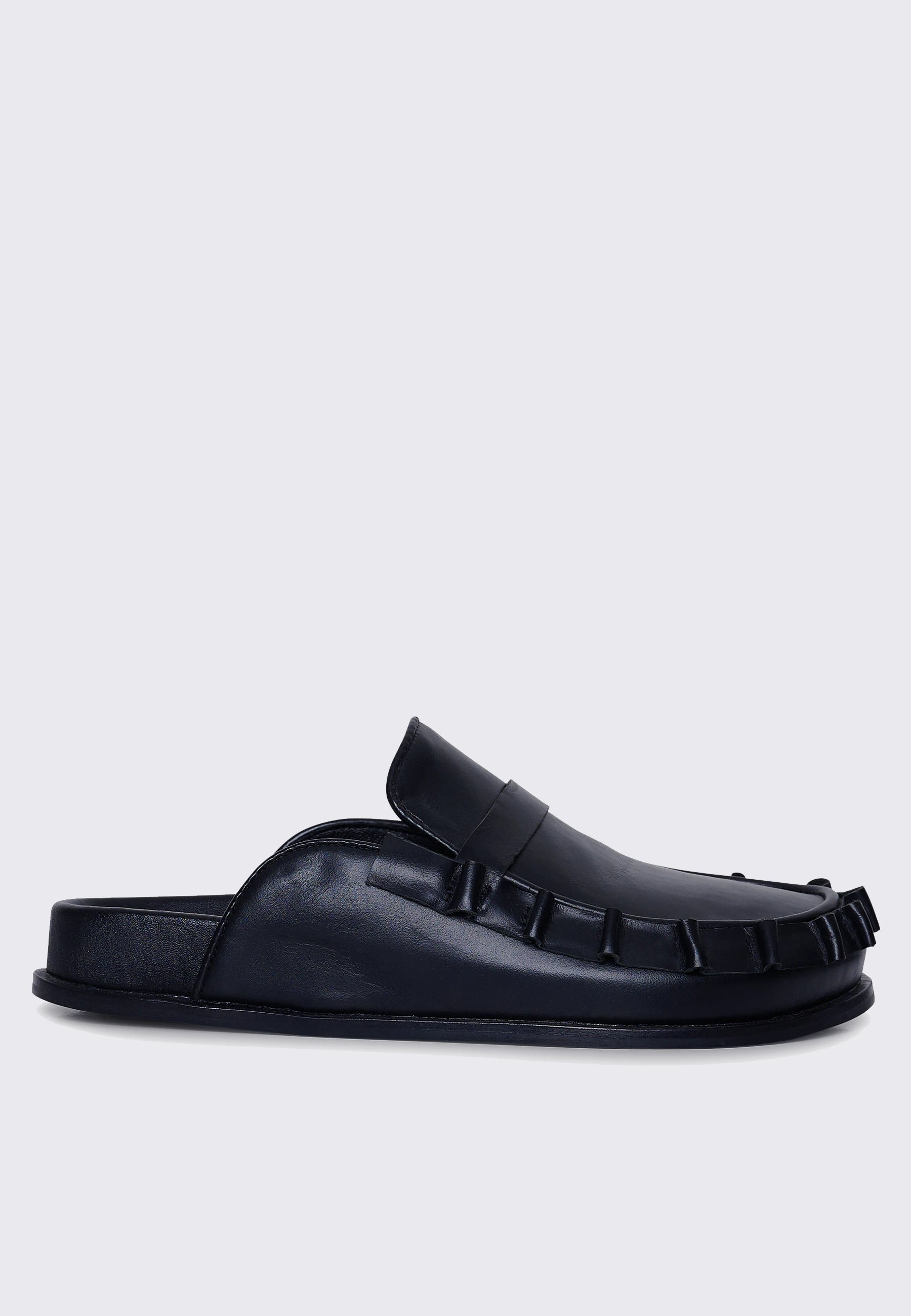 Malibu Frilly Mule - Black