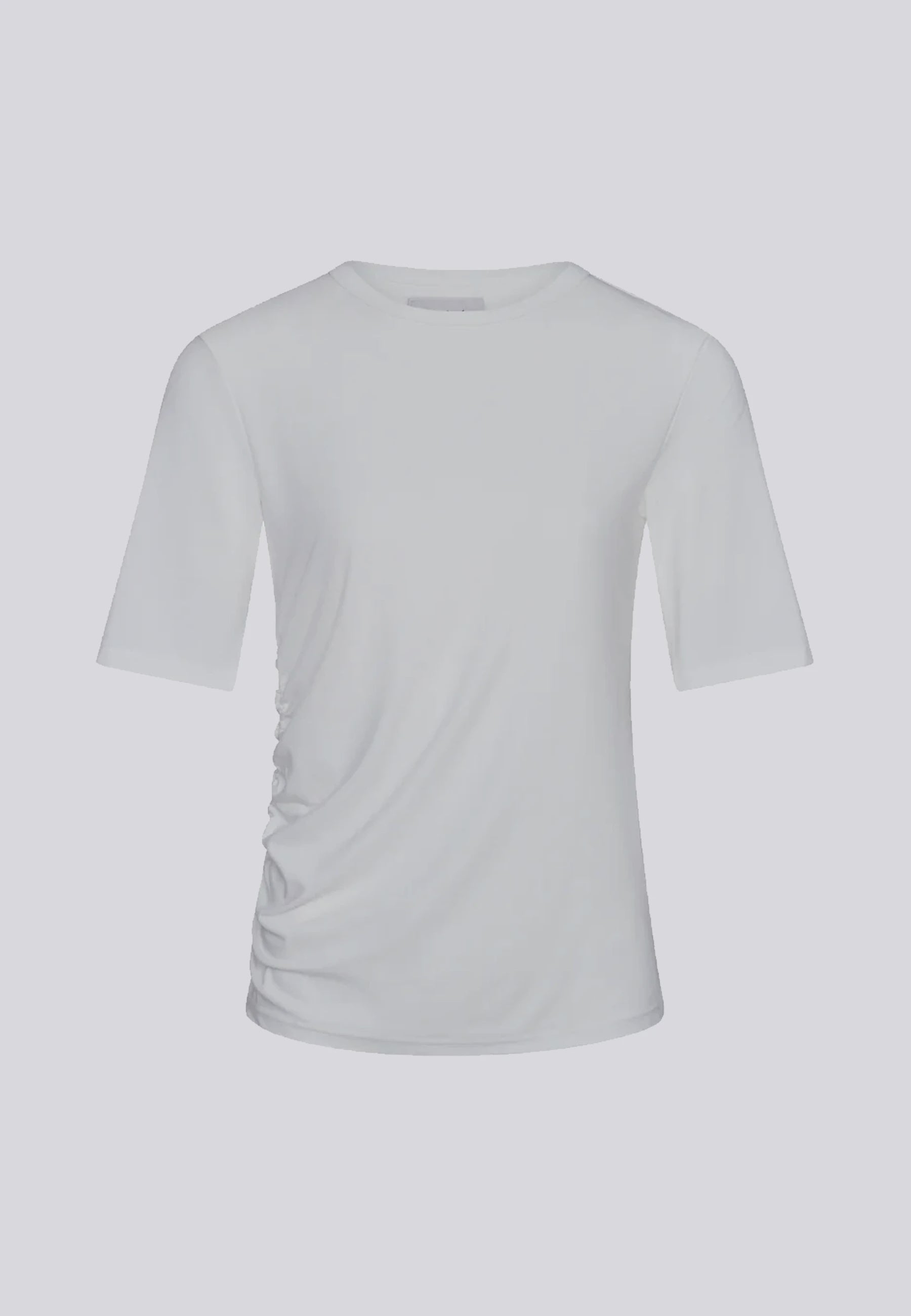 Ruched SS T-Shirt - Ivory