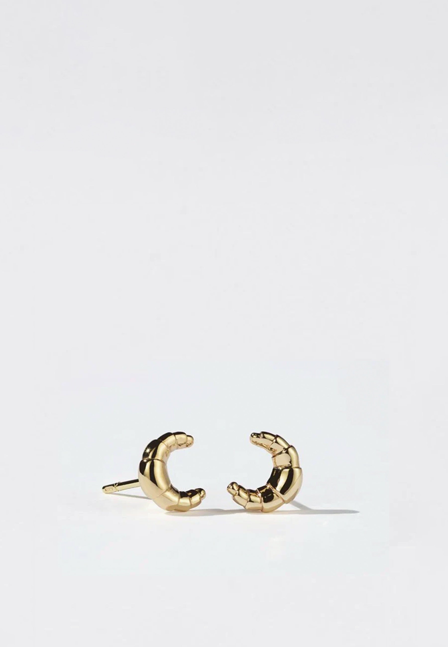 Croissant Stud Earrings - Gold Plated