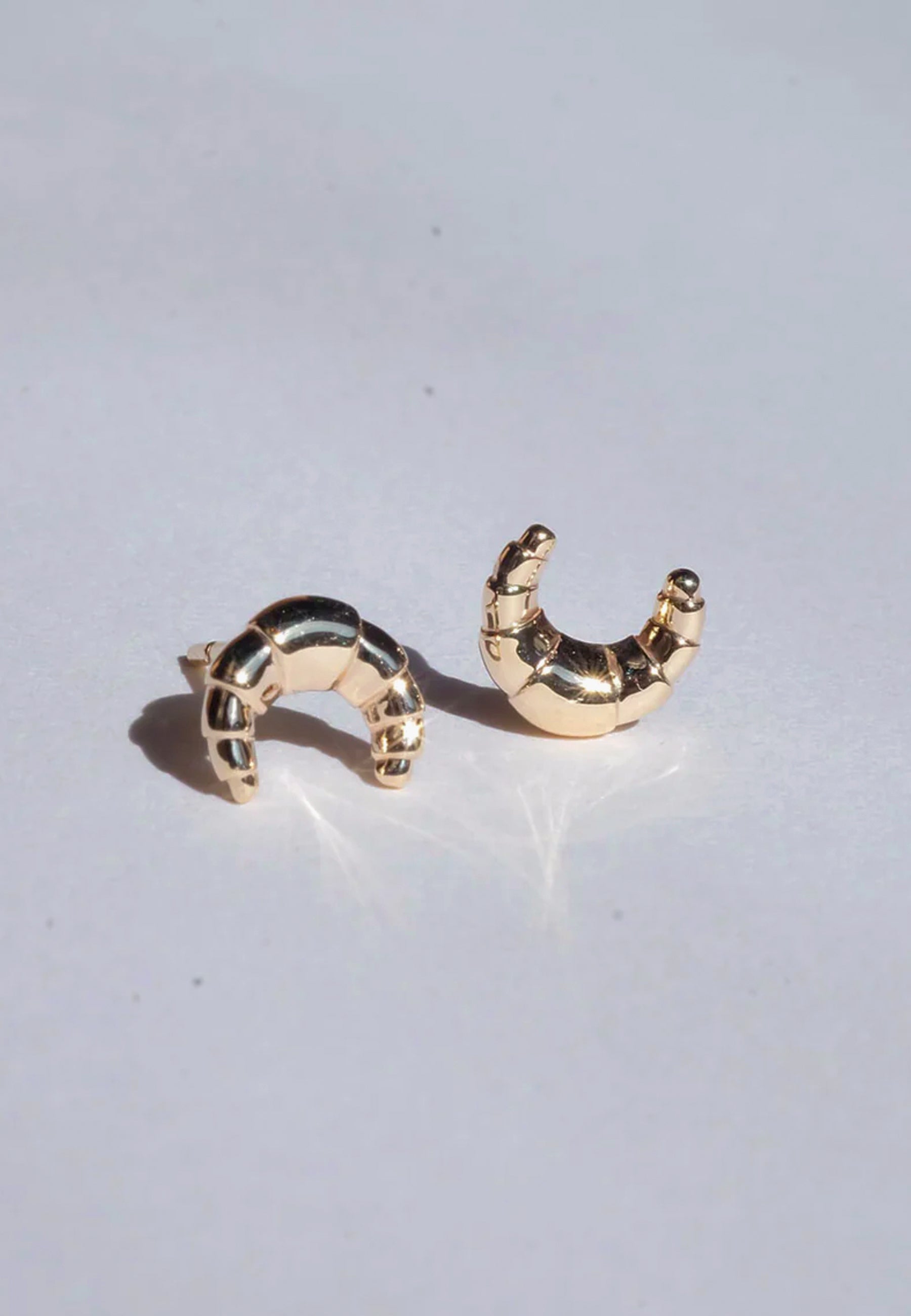 Croissant Stud Earrings - Gold Plated