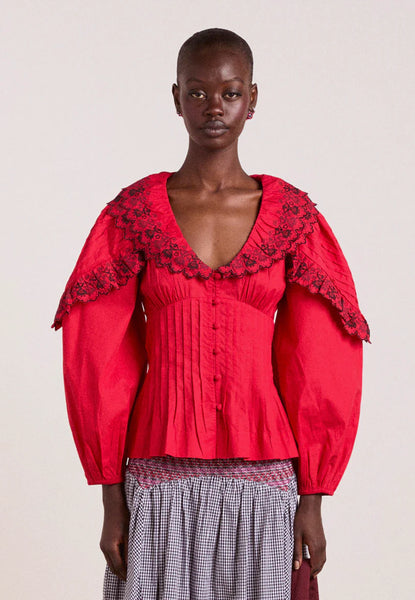 トップス madder madder GO GO VINTAGE! BLOUSE Damson Madder | Buy Caroline Blouse - Red online | Good As Gold, NZ