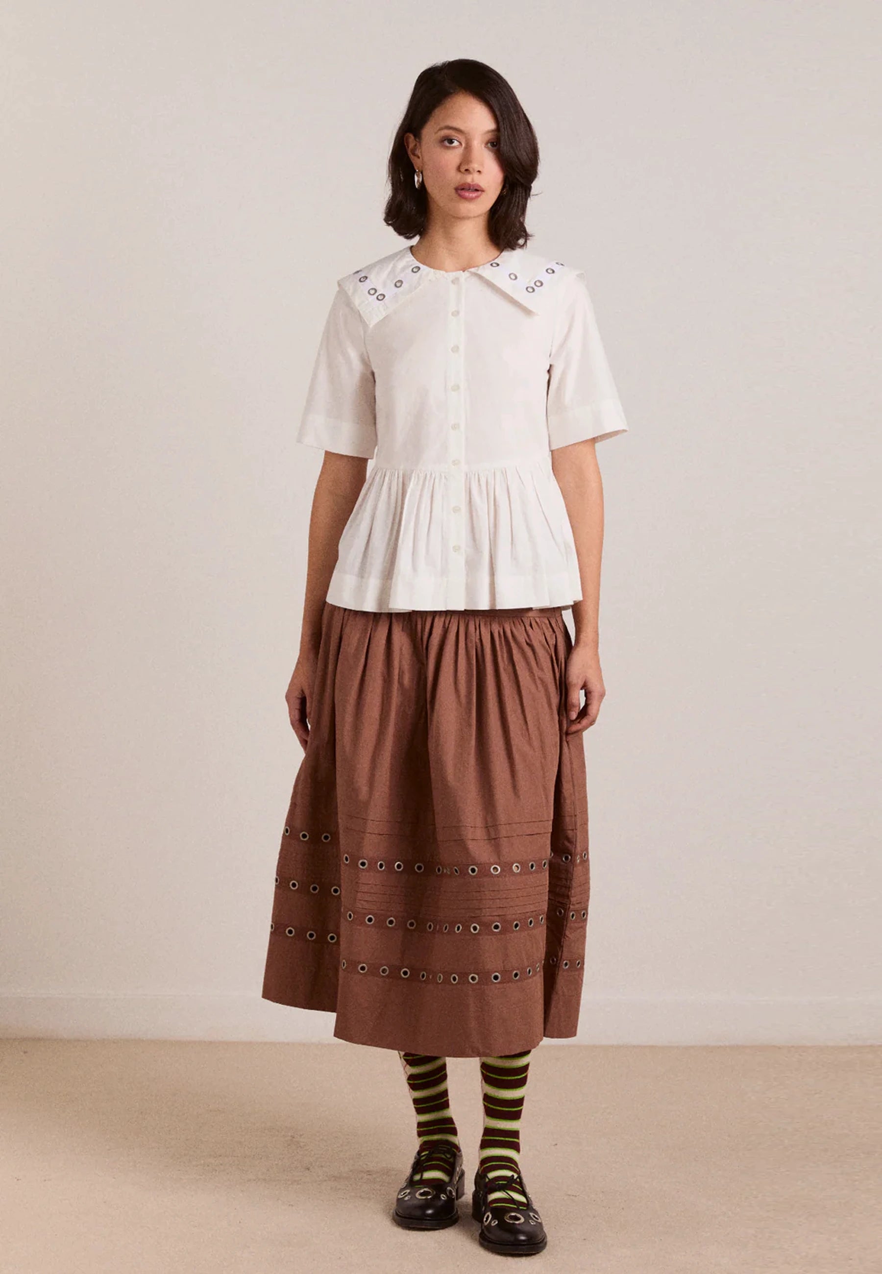 Cyrus Eyelet Blouse - White