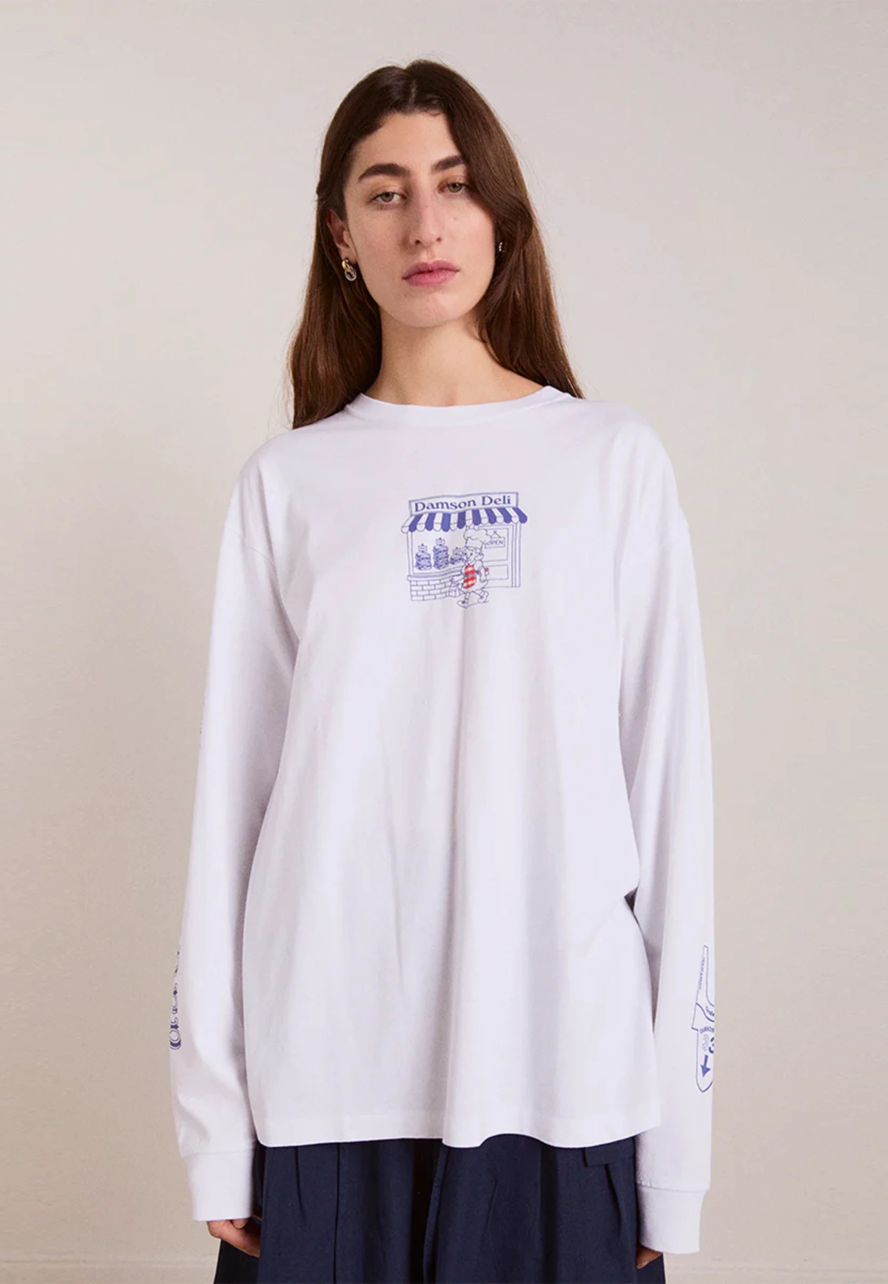 Damson Deli LS Shirt - White