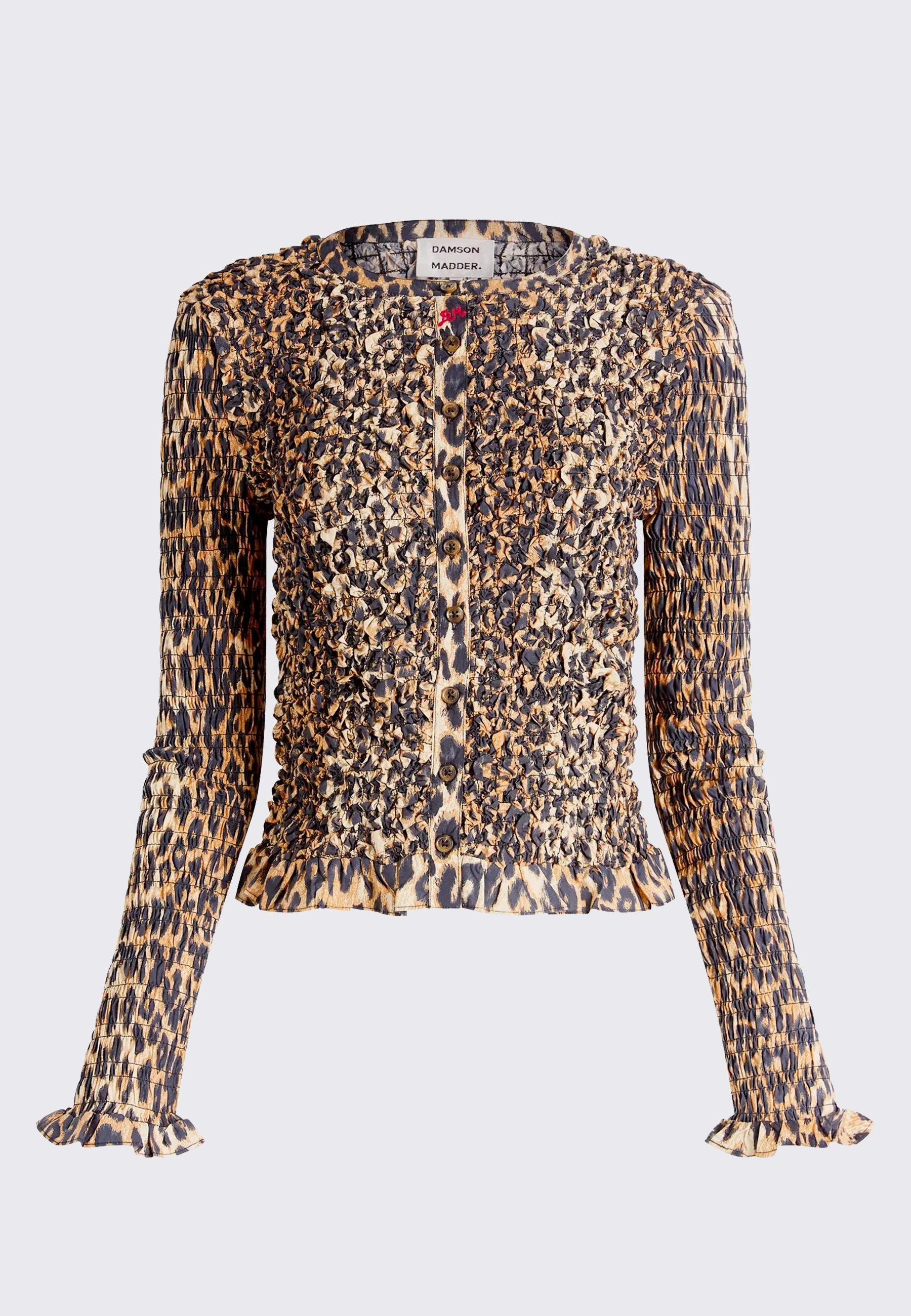 Elliana Smocked Cardi - Leopard