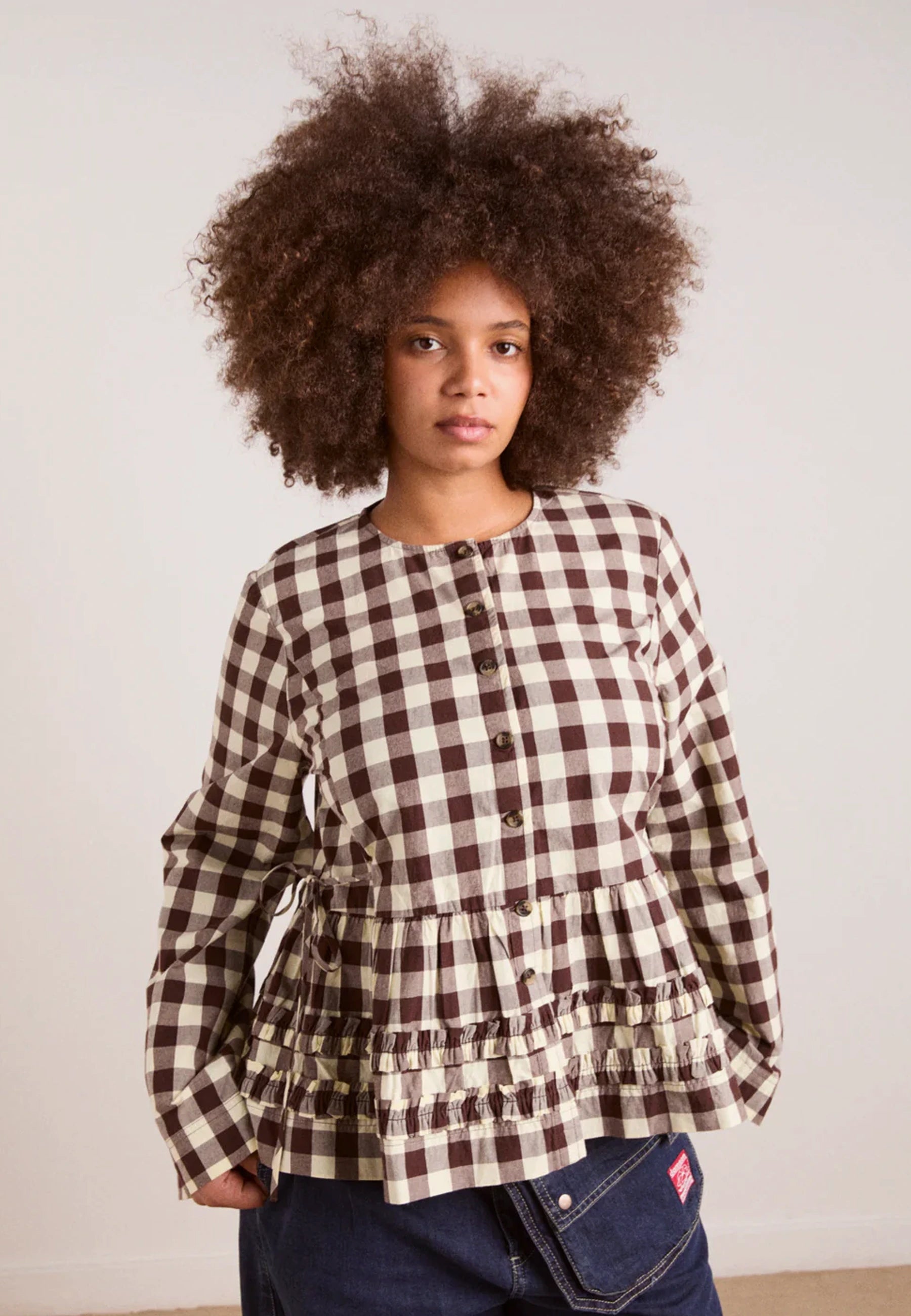 Madison Blouse - Butter Gingham