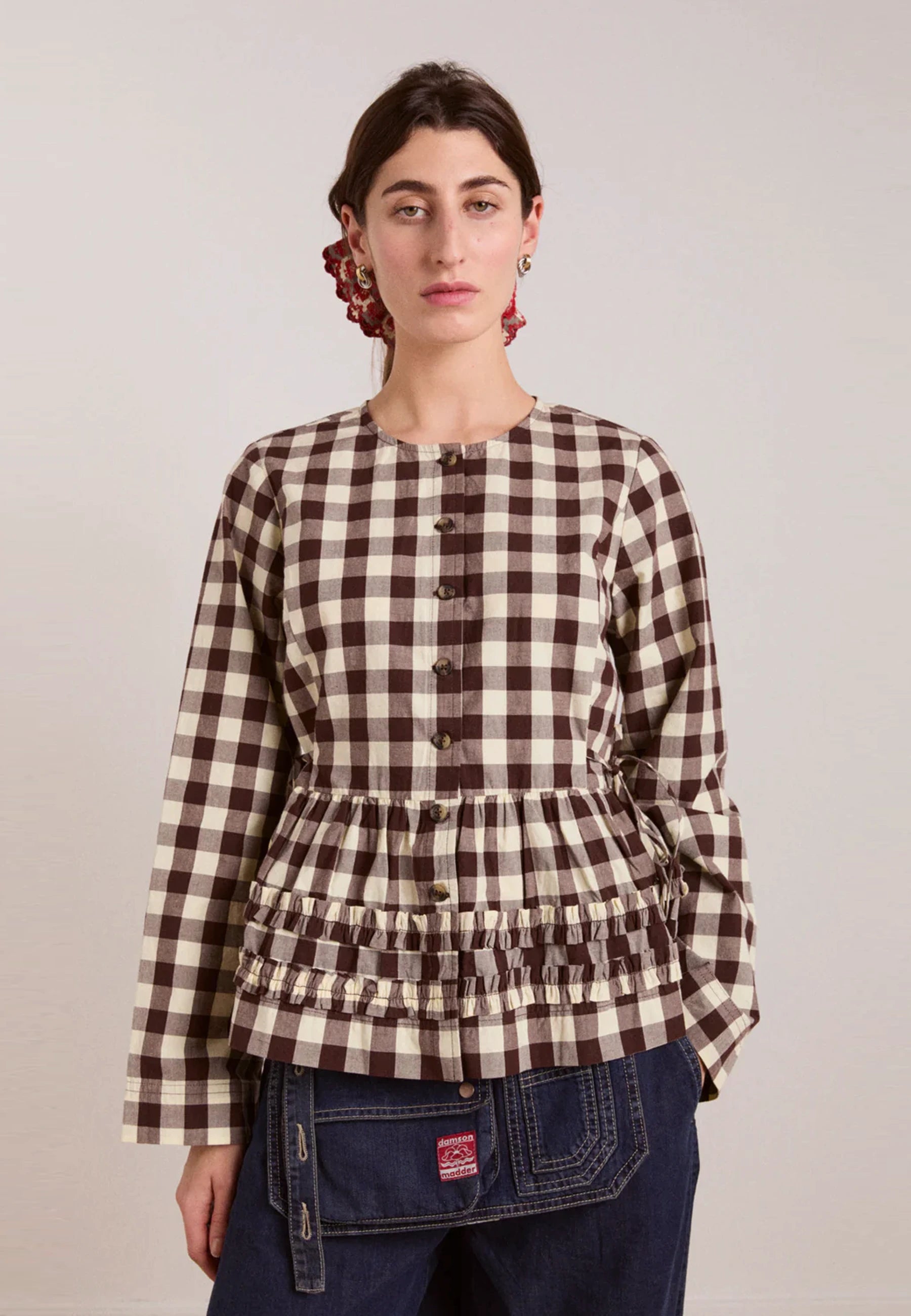 Madison Blouse - Butter Gingham