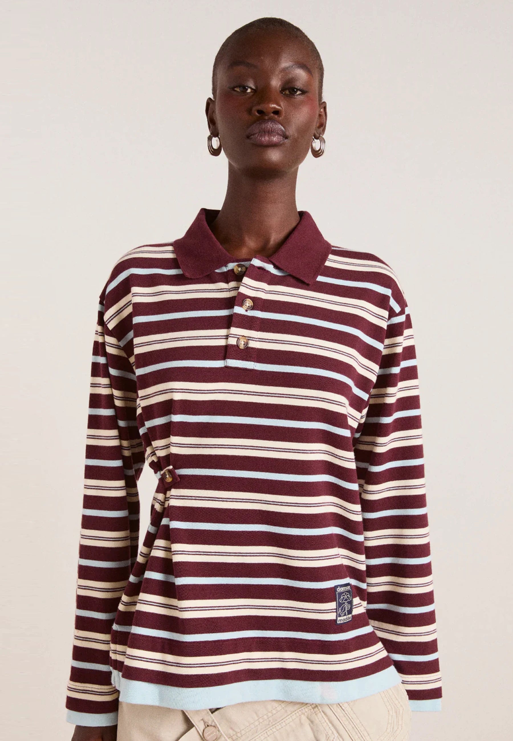 Noah Cinch Layered Rugby - Choc Stripe