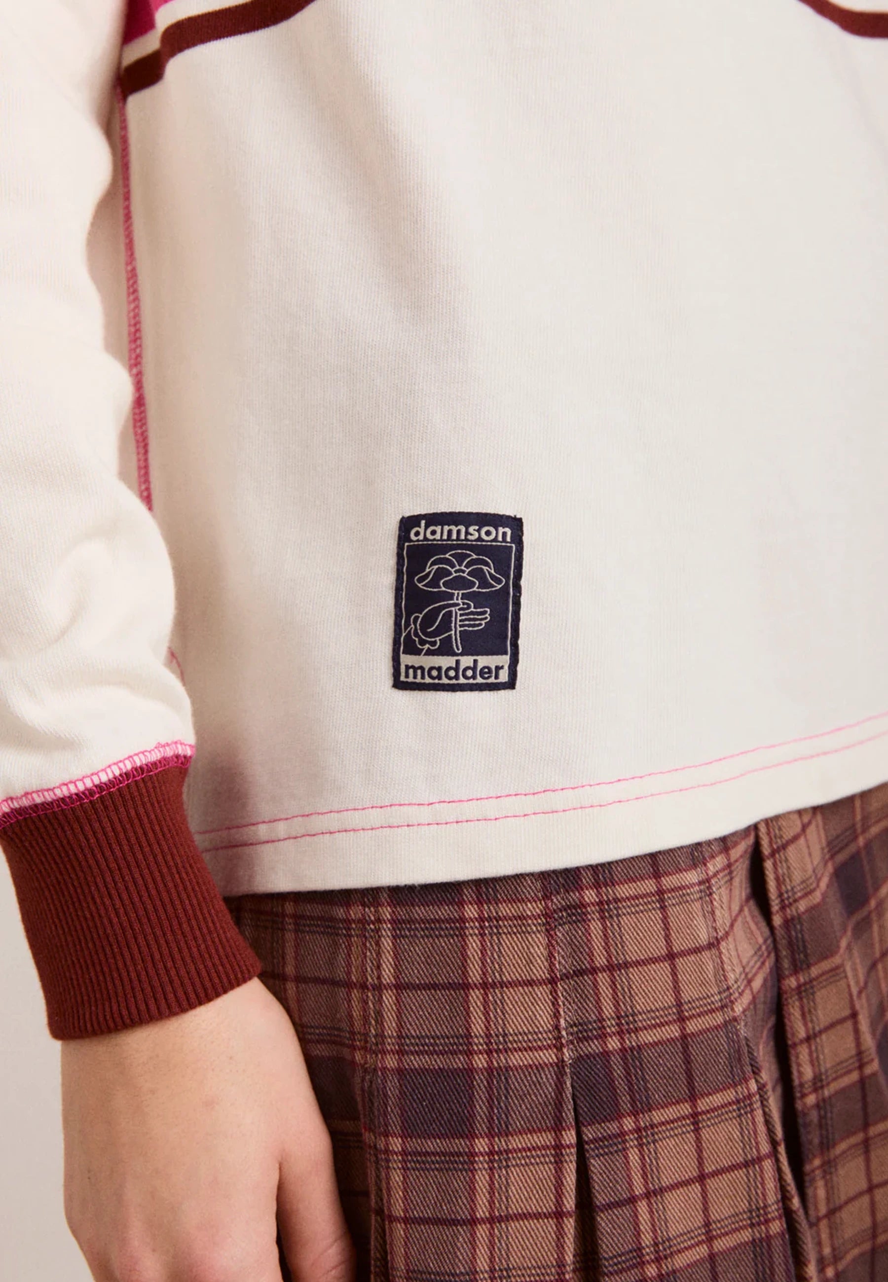 Olina Placement Stripe Rugby - Ecru