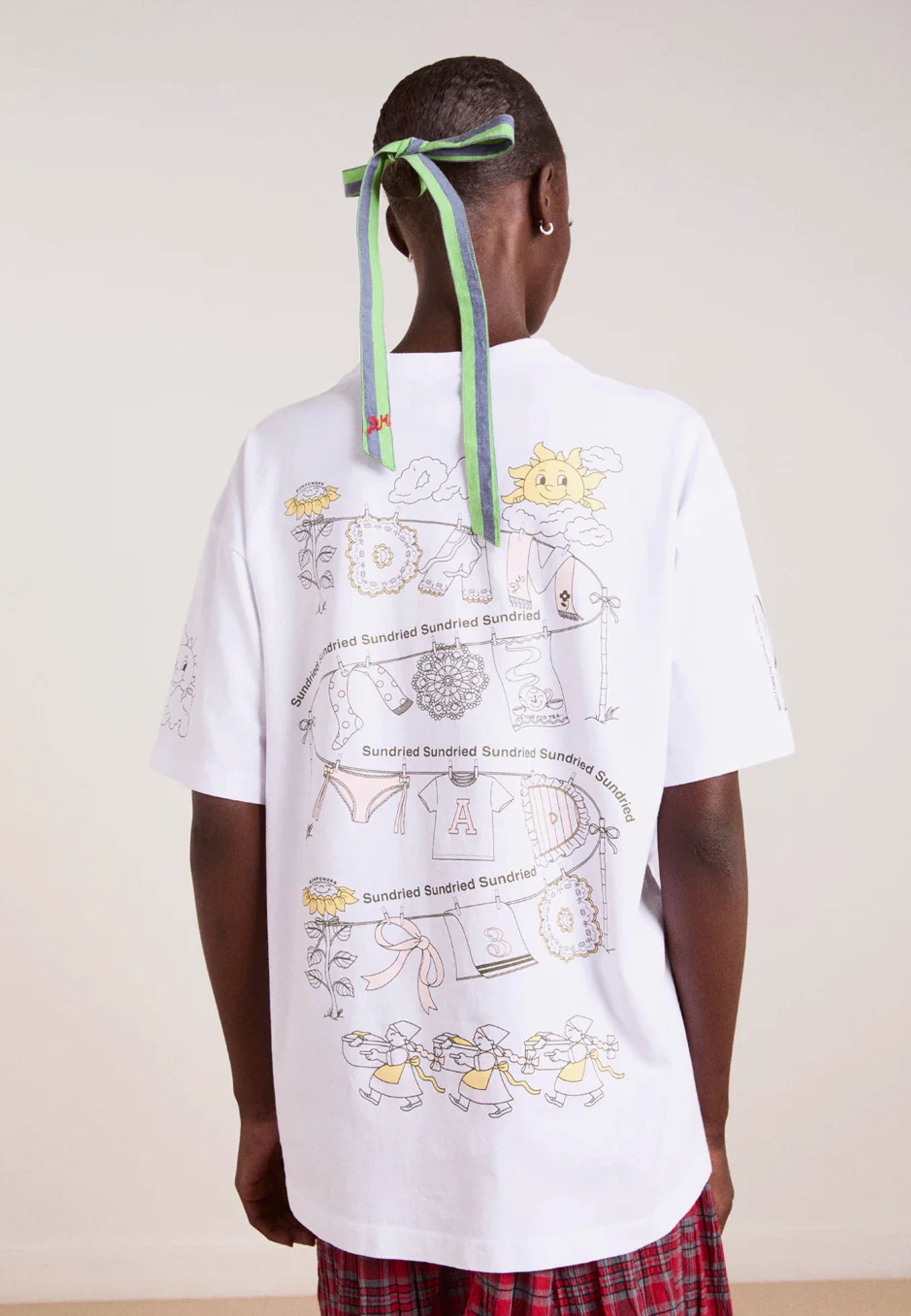 Sundried Washing Line Boyfriend T-Shirt - White