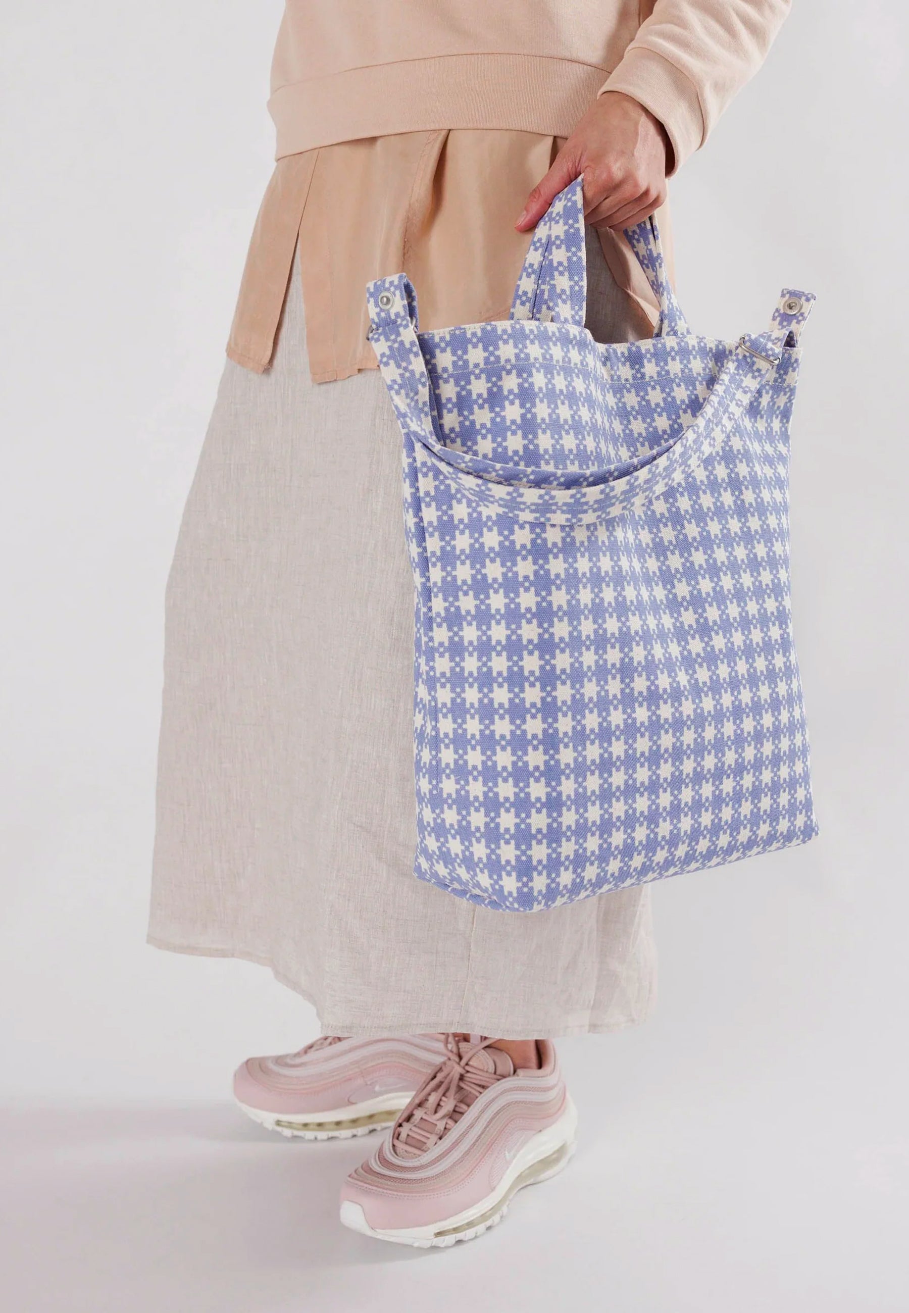 Duck Bag - Blue Pixel Gingham