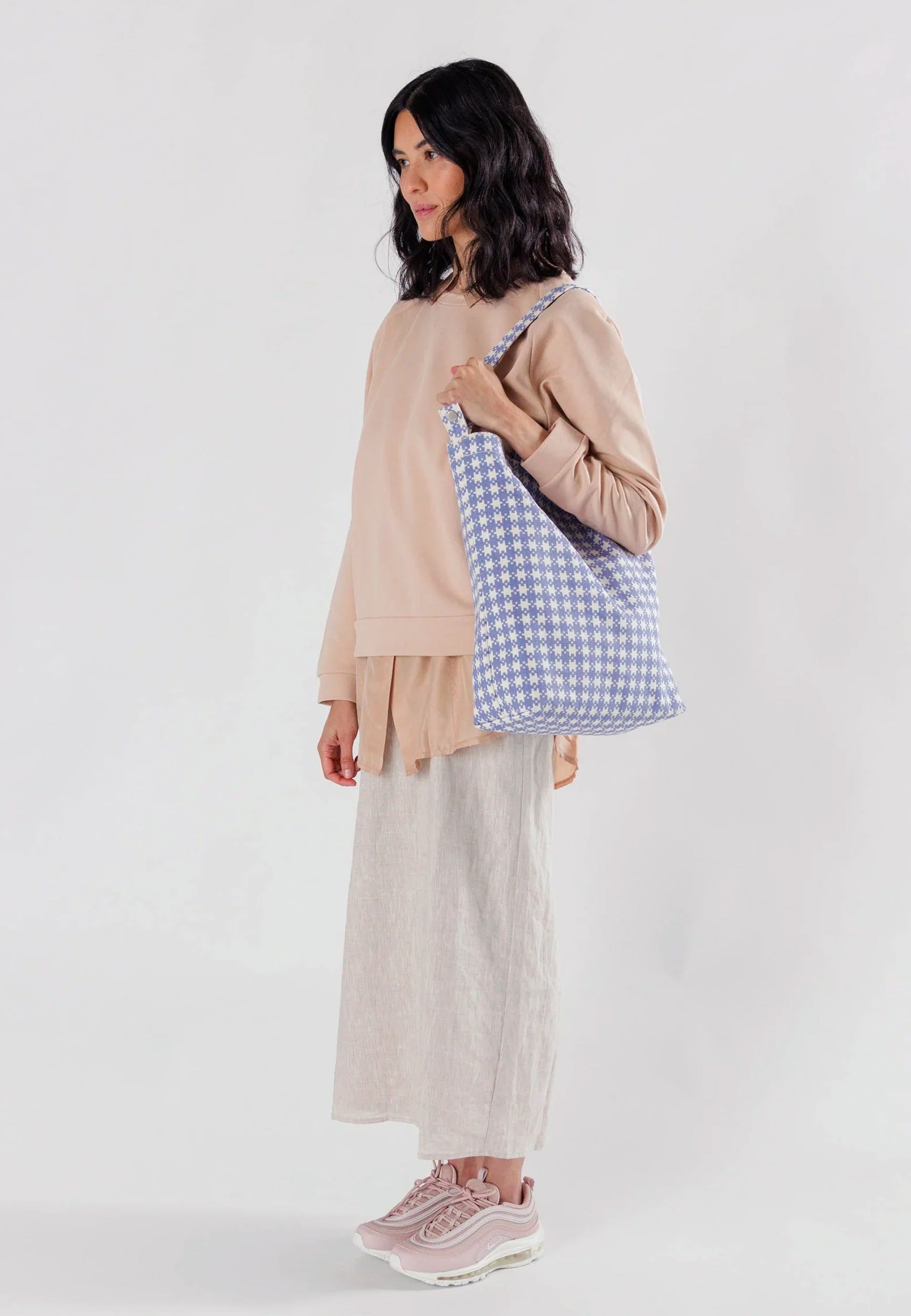 Duck Bag - Blue Pixel Gingham