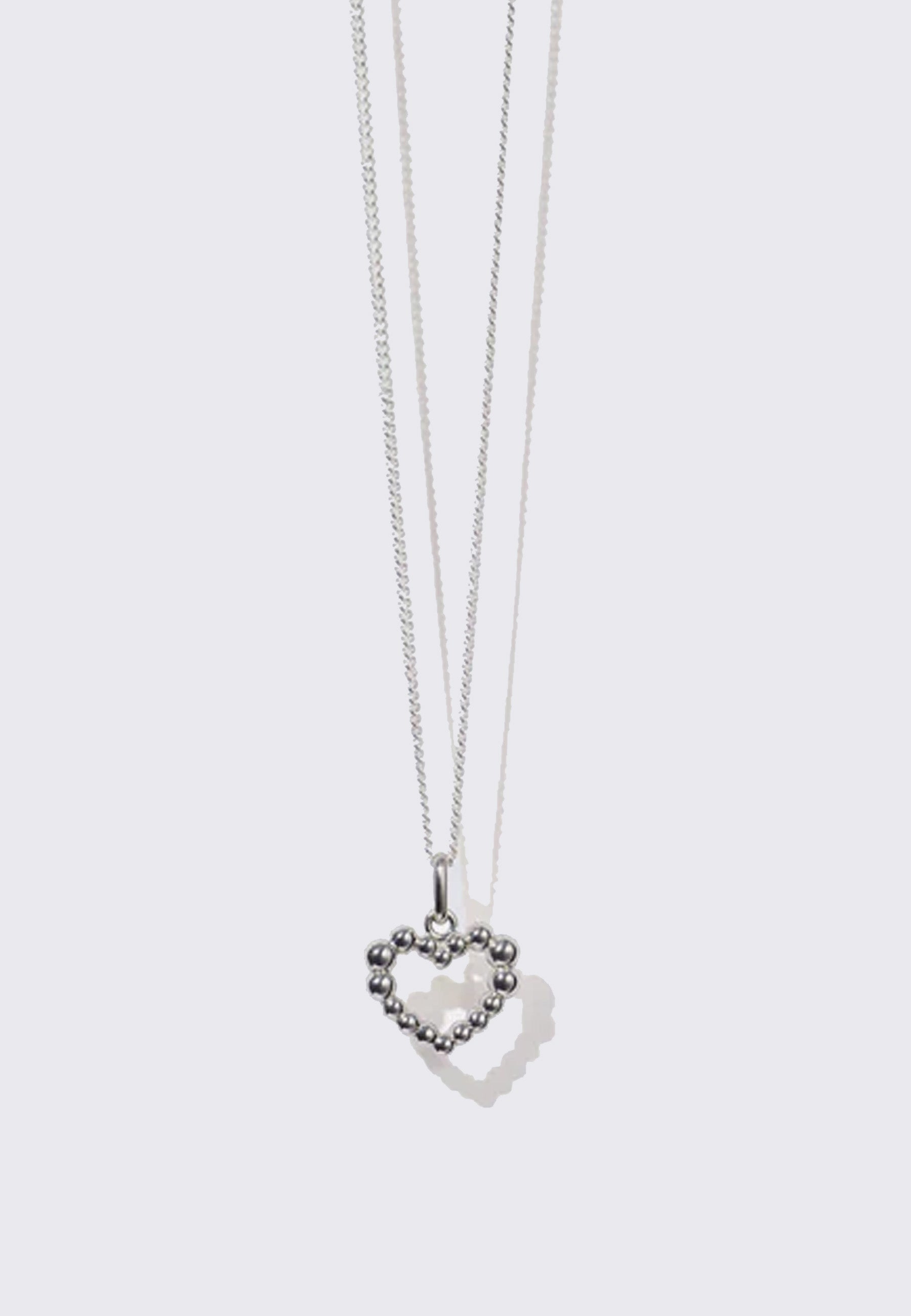 Fizzy Heart Charm Necklace - Silver