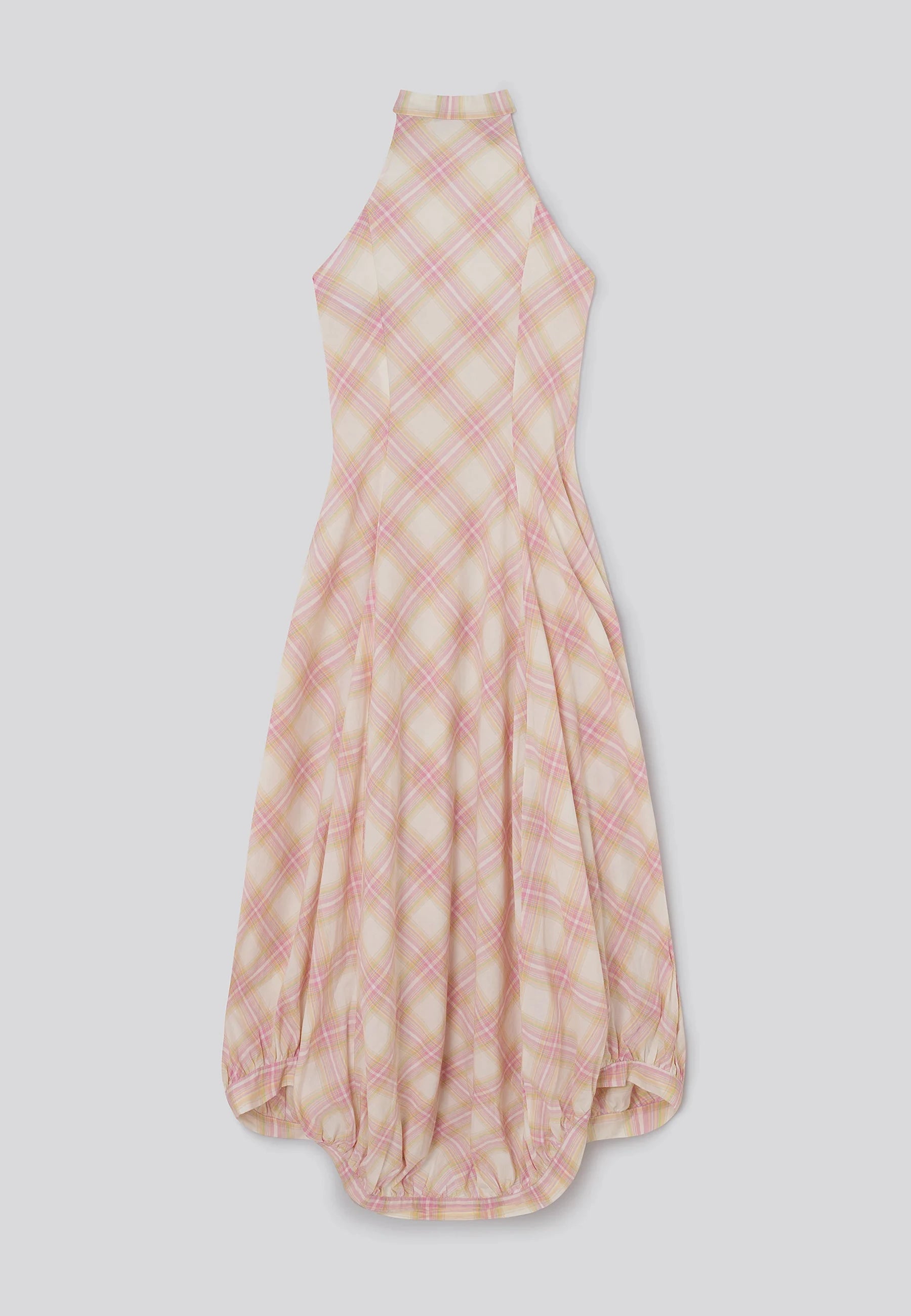 Bomba Maxi Dress - Pink Checks/Beige