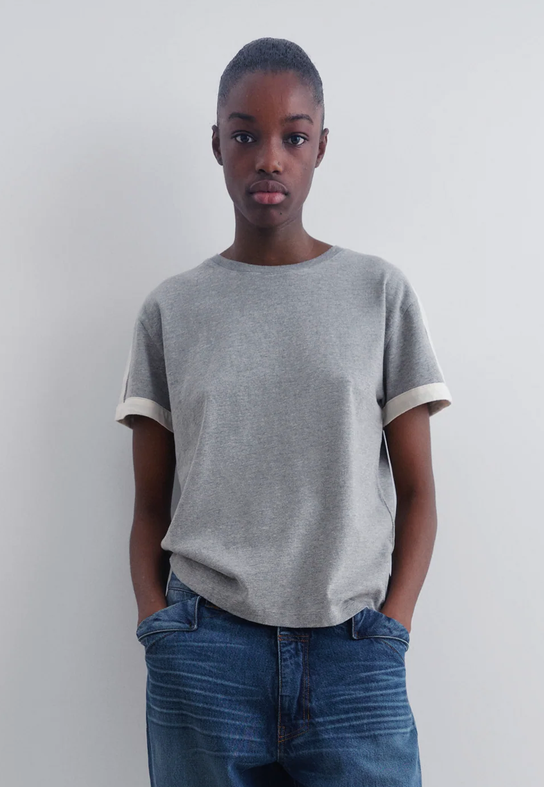 Diego T-Shirt - Grey/White